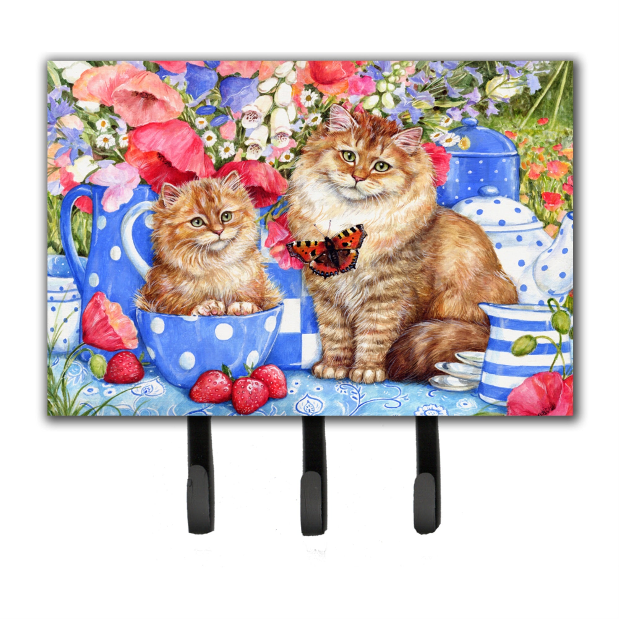Caroline'S Treasures Cdco0200Th68 Blue Cats Leash Or Key Holder, Large, Multicolor