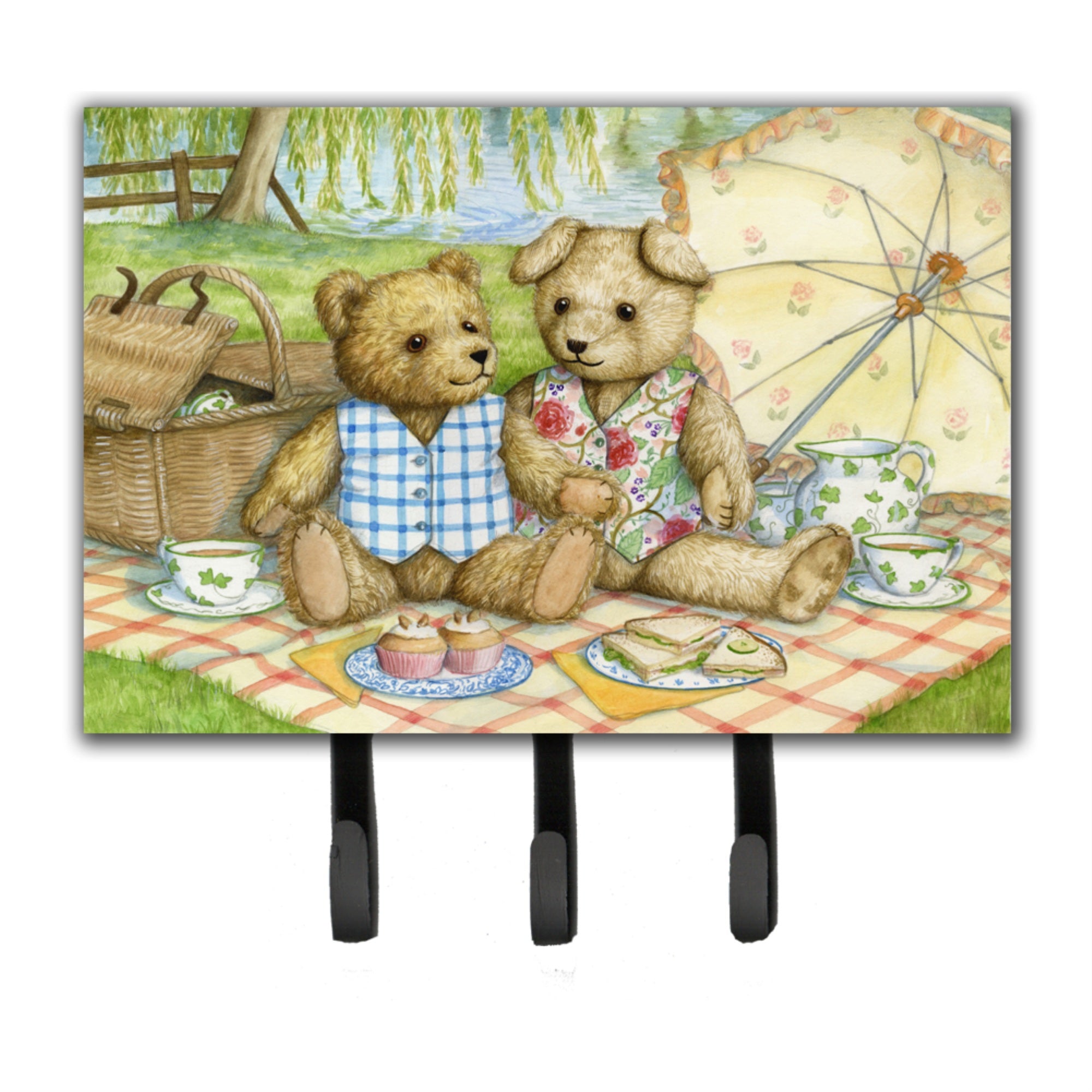 Caroline'S Treasures Summertime Teddy Bears Picnic Leash Or Key Holder Cdco0308Th68, Triple, Multicolor