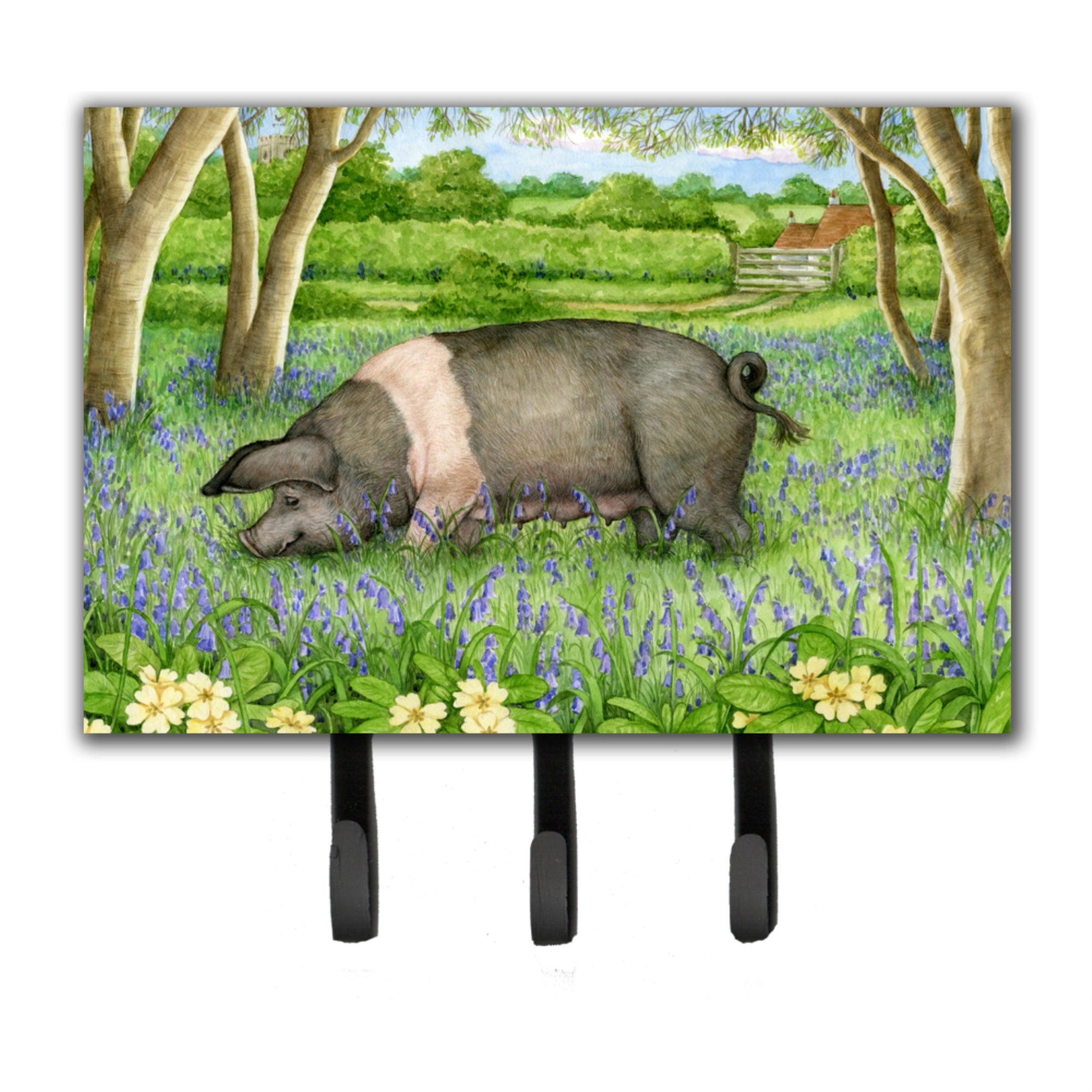 Caroline'S Treasures Pig In Bluebells By Debbie Cook Leash Or Key Holder Cdco0377Th68, Triple