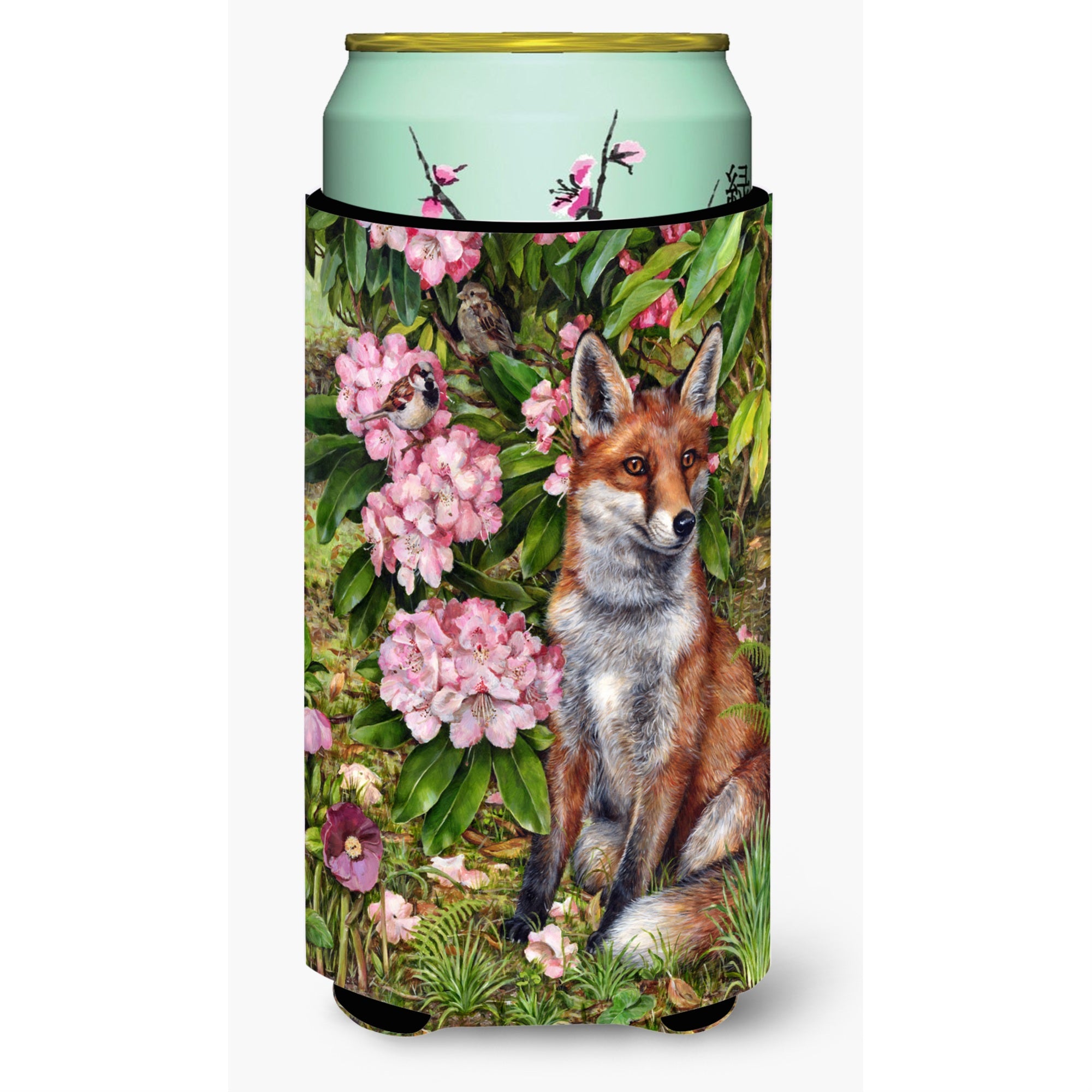 Caroline'S Treasures Cdco0442Tbc Fox Waiting In Flowers Tall Boy Beverage Insulator Hugger, Multicolor