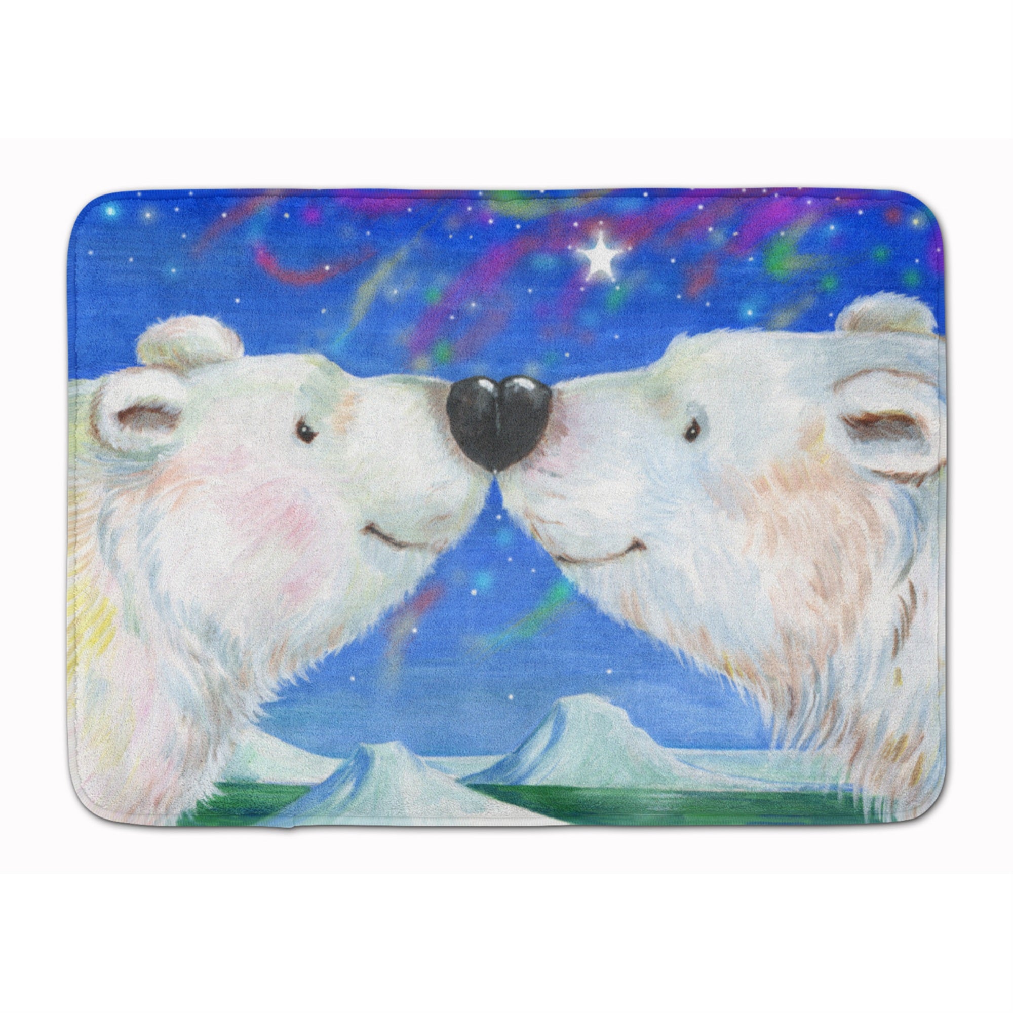Caroline'S Treasures Bears Polar Kiss By Debbie Cook Floor Mat, 19 X 27, Multicolor