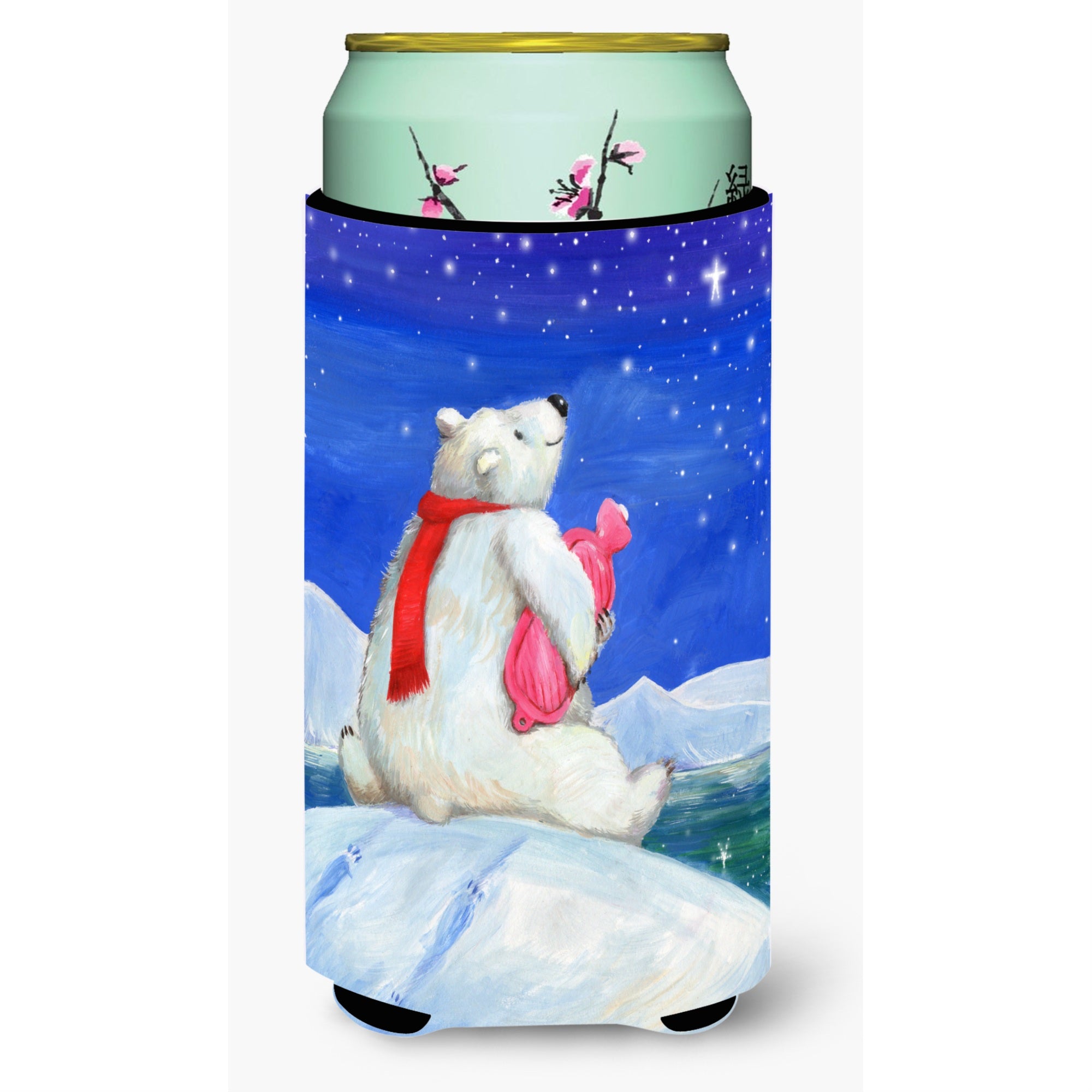 Caroline'S Treasures Cdco0488Tbc Polar Bear With Hot Water Bottle Tall Boy Beverage Insulator Hugger, Multicolor
