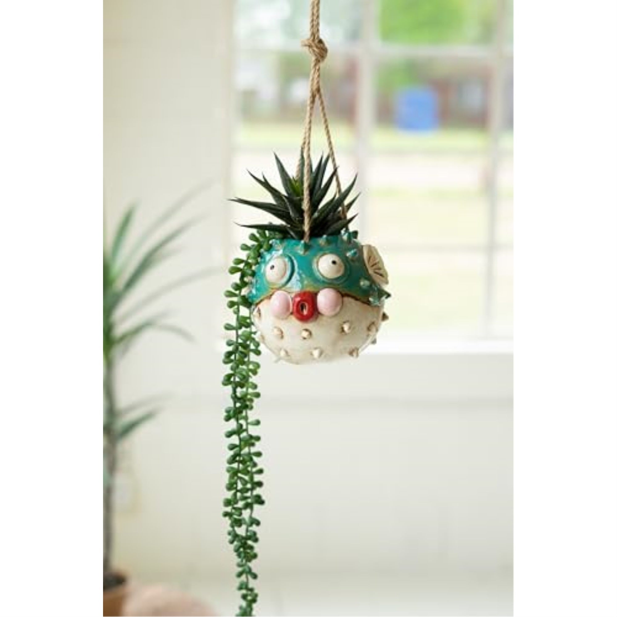 Ceramic Hanging Blowfish Planter