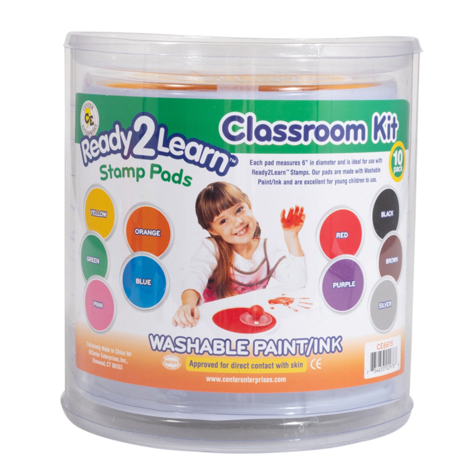 Jumbo Circular Washable Stamp Pads, Classroom, Set of 10