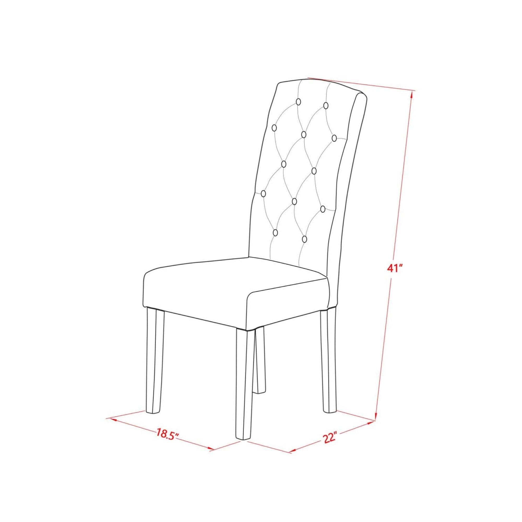 East West Furniture Cep4B07 Parson Chairs, Oak Legs