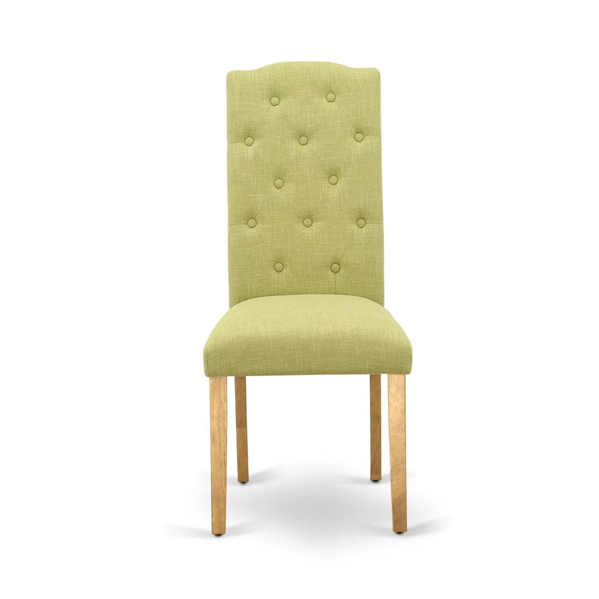 Casafoyer Cep4T07 Celina Parson Dining Room Chairs - Button Tufted Limelight Linen Fabric Upholstered Chairs, Set Of 2, Oak