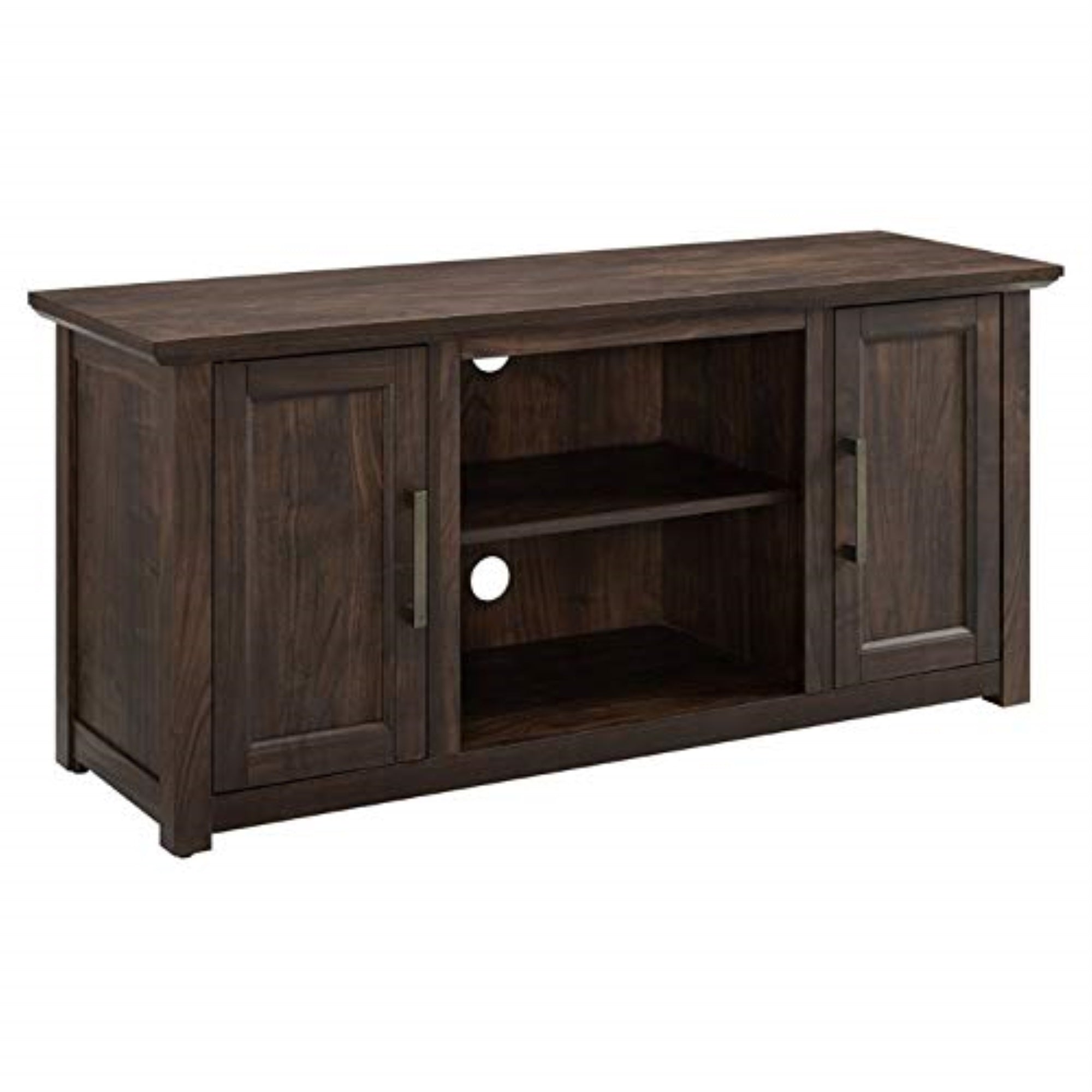 Ergode Cf101148-Dw Camden 48' Low Profile Tv Stand - Dark Walnut Finish, Rustic Style, Ample Storage, Cable Management, Fits Tvs Up To 50'