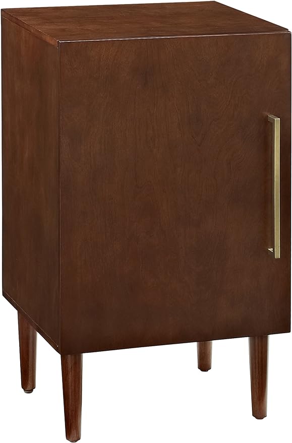 Casafoyer Mid-Century Modern Record Player Stand With Wire Dividers And Metal Accents