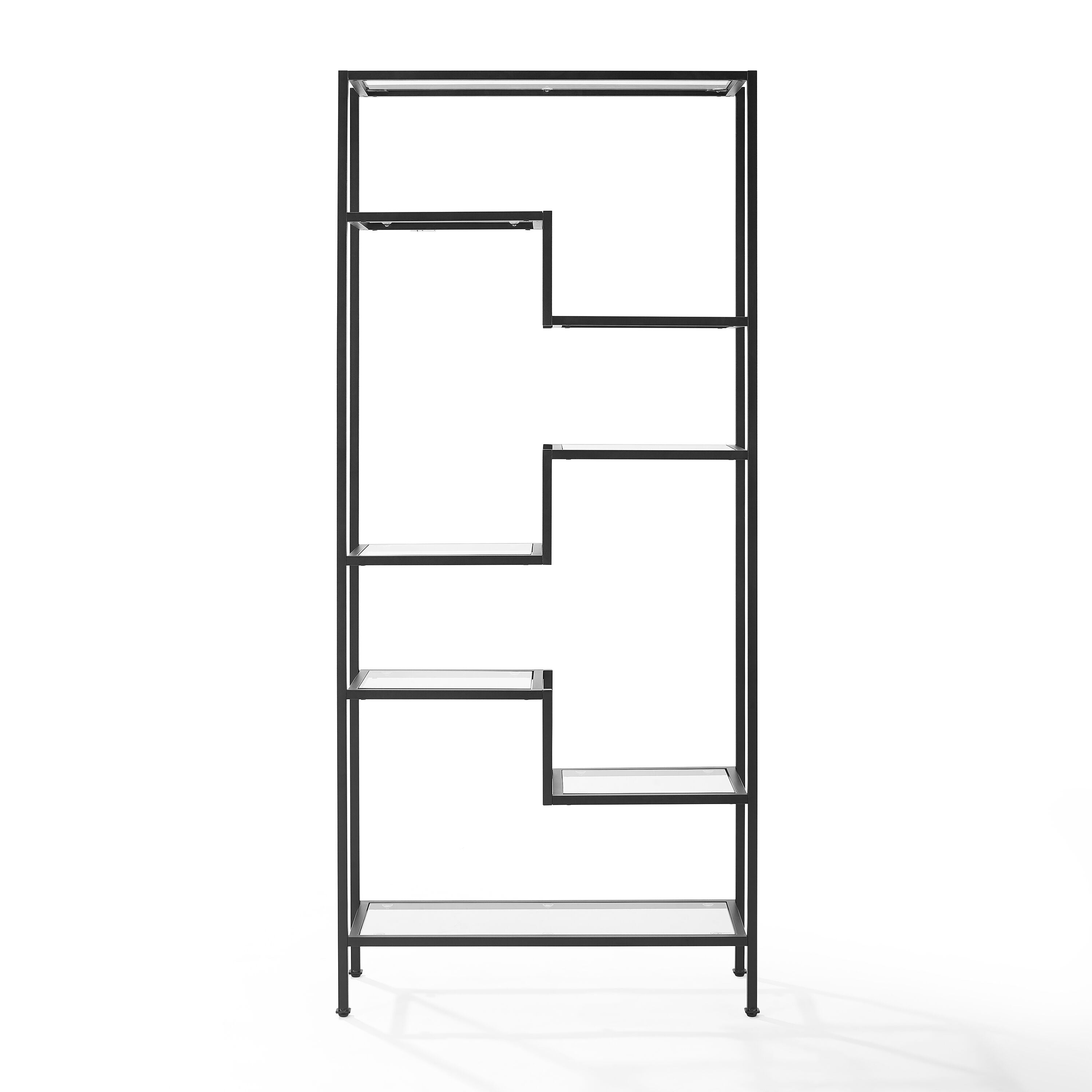 Sloane Etagere - Modern Elegance, Functional Minimalism, Steel Frame, Tempered Glass Shelves, Adjustable Heights - Art Deco Storage Solution