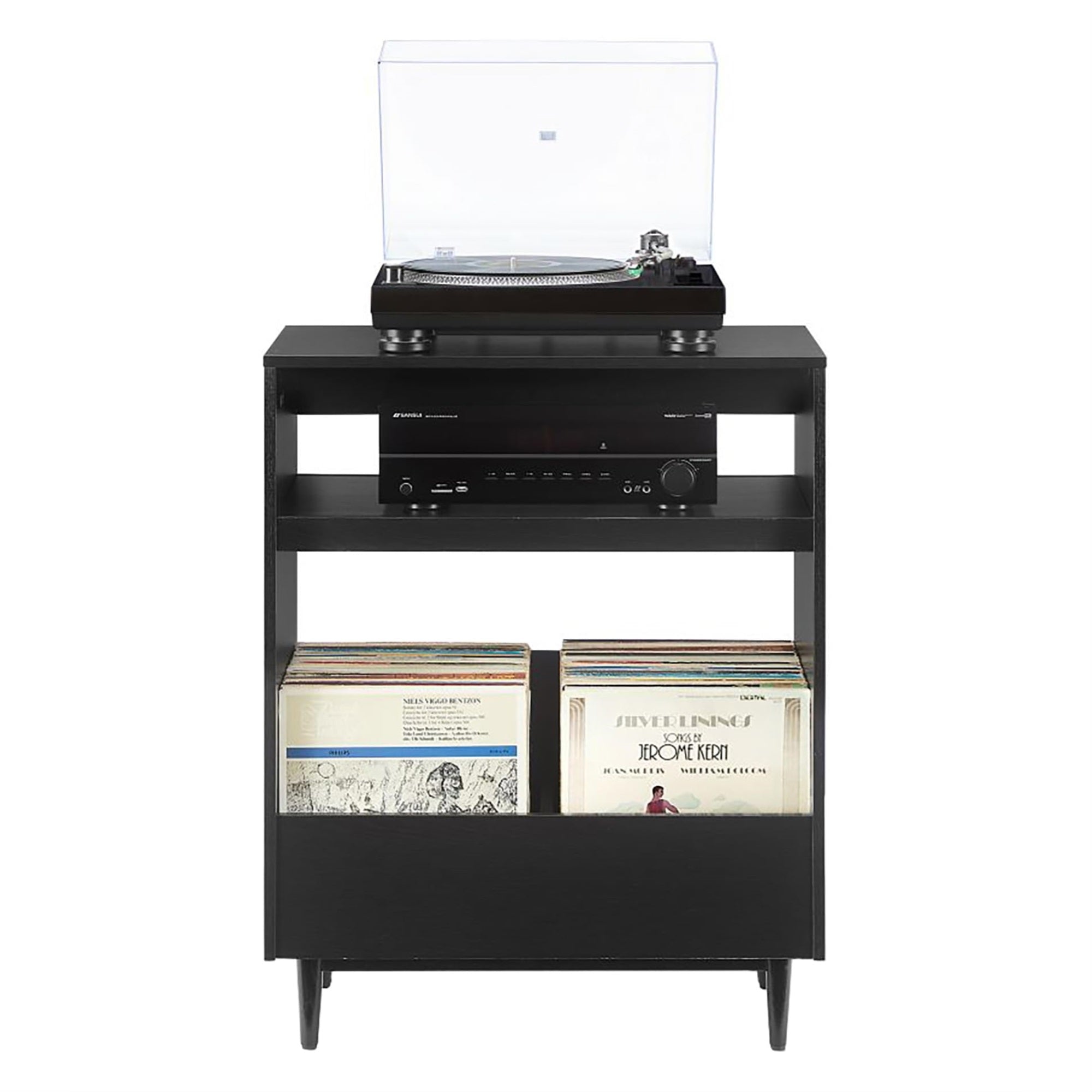 Liam Record Player Stand With Vinyl Storage Black