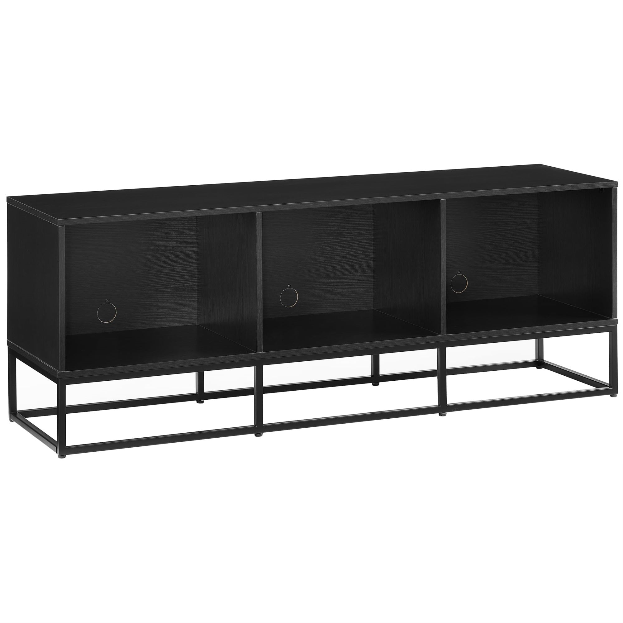 Casafoyer Furniture Enzo Large Vinyl Record Storage Tv Stand And Entertainment Center, Media Console, Black