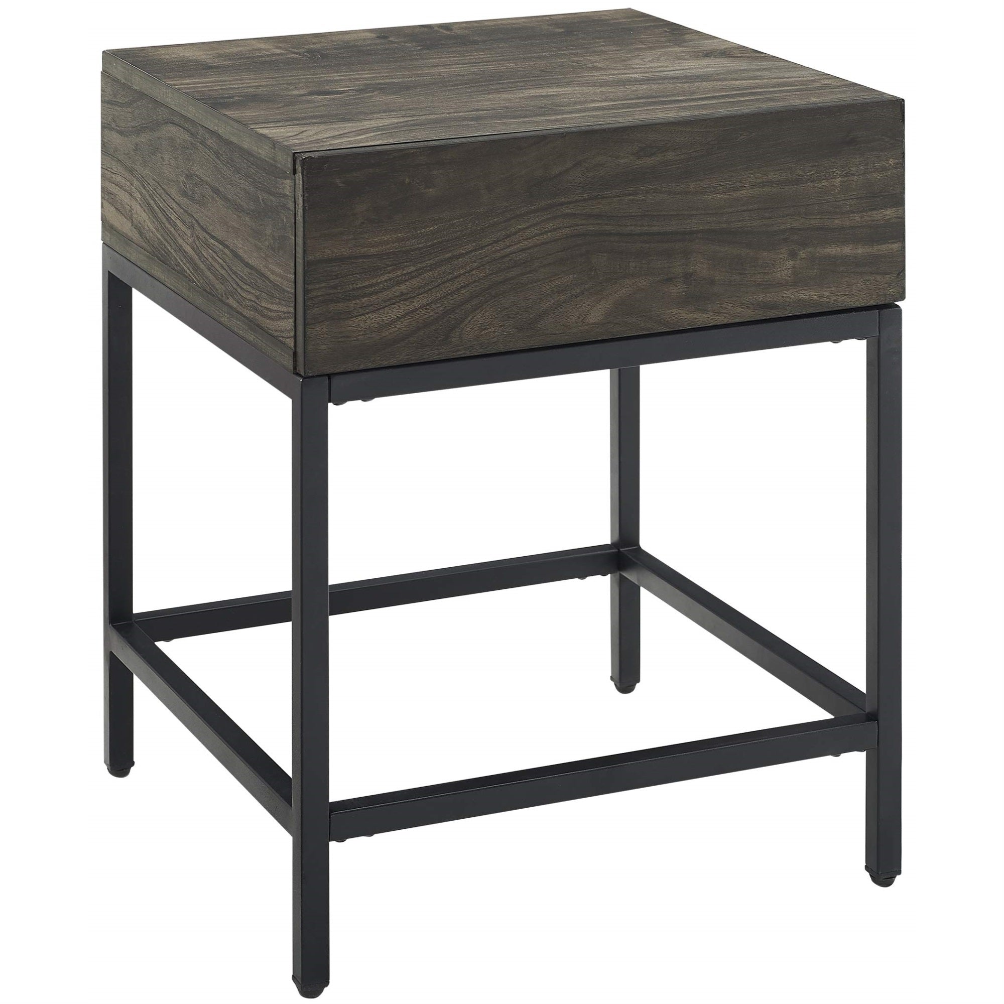Casafoyer Furniture Jacobsen Small Side End Table With Storage Drawer For Living Room, Brown Ash