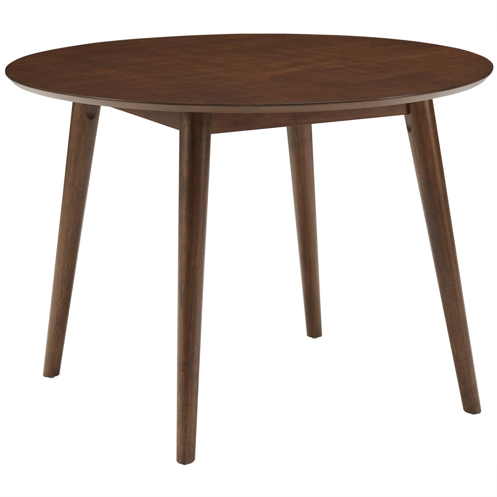 Casafoyer Furniture Landon Mid-Century Modern Round Wood Dining Table, Mahogany