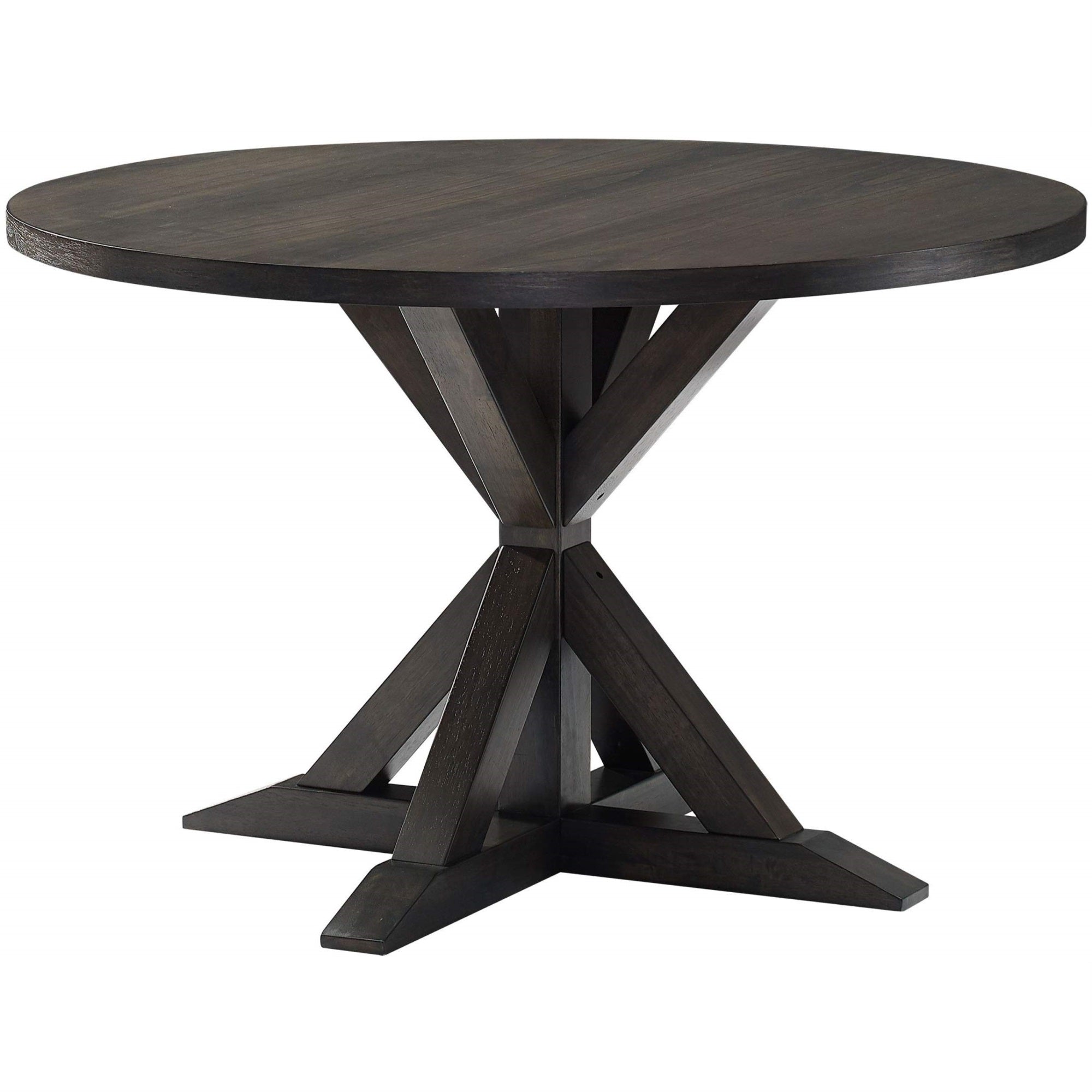 Casafoyer Furniture Hayden Modern Farmhouse Wood Round Dining Table, Slate