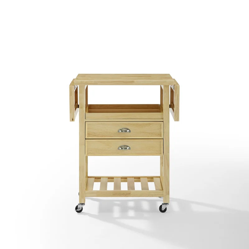 Bristol Double Drop Leaf Kitchen Cart Natural