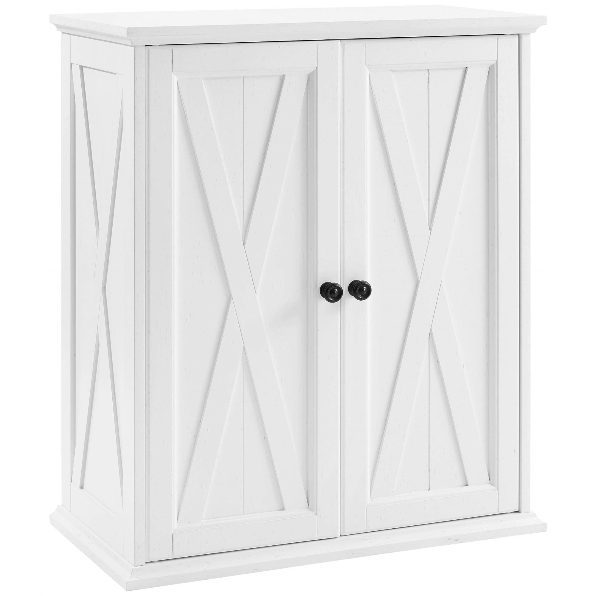 Casafoyer Furniture Clifton Stackable Pantry Storage Cabinet With Shelves, Kitchen, Dining, Or Laundry Room, Distressed White
