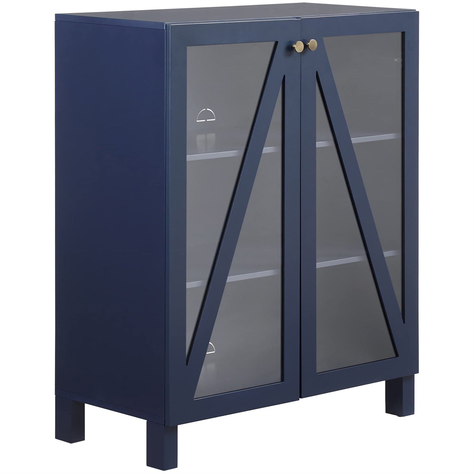 Casafoyer Furniture Cassai Stackable Pantry Storage Cabinet With Shelves, Kitchen, Dining, Or Laundry Room, Navy