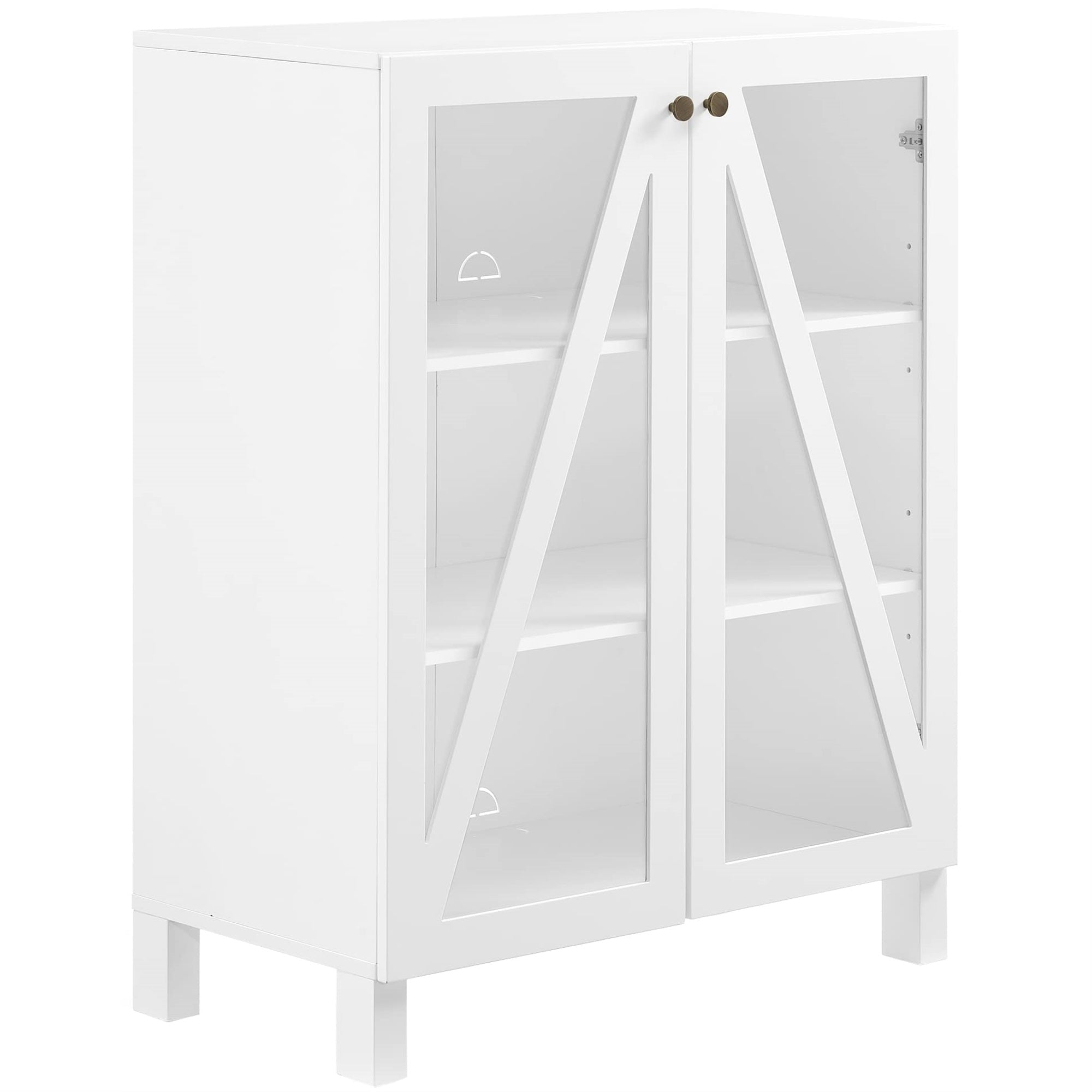 Casafoyer Furniture Cassai Stackable Pantry Storage Cabinet With Shelves, Kitchen, Dining, Or Laundry Room, White