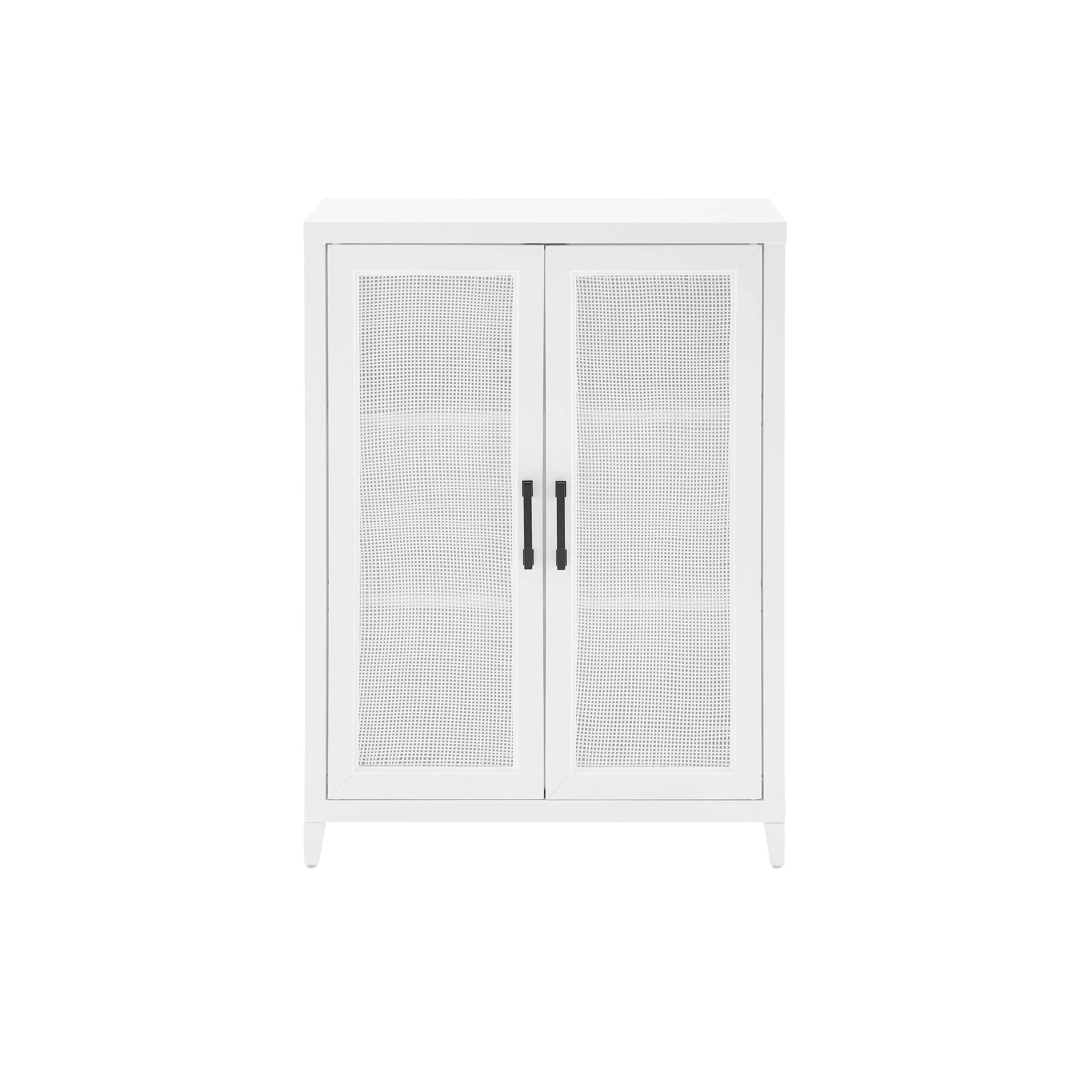 Milo Stackable Storage Pantry - Spacious Cabinet With Poly-Rattan Mesh Panels, Adjustable Shelves - Versatile And Space-Saving