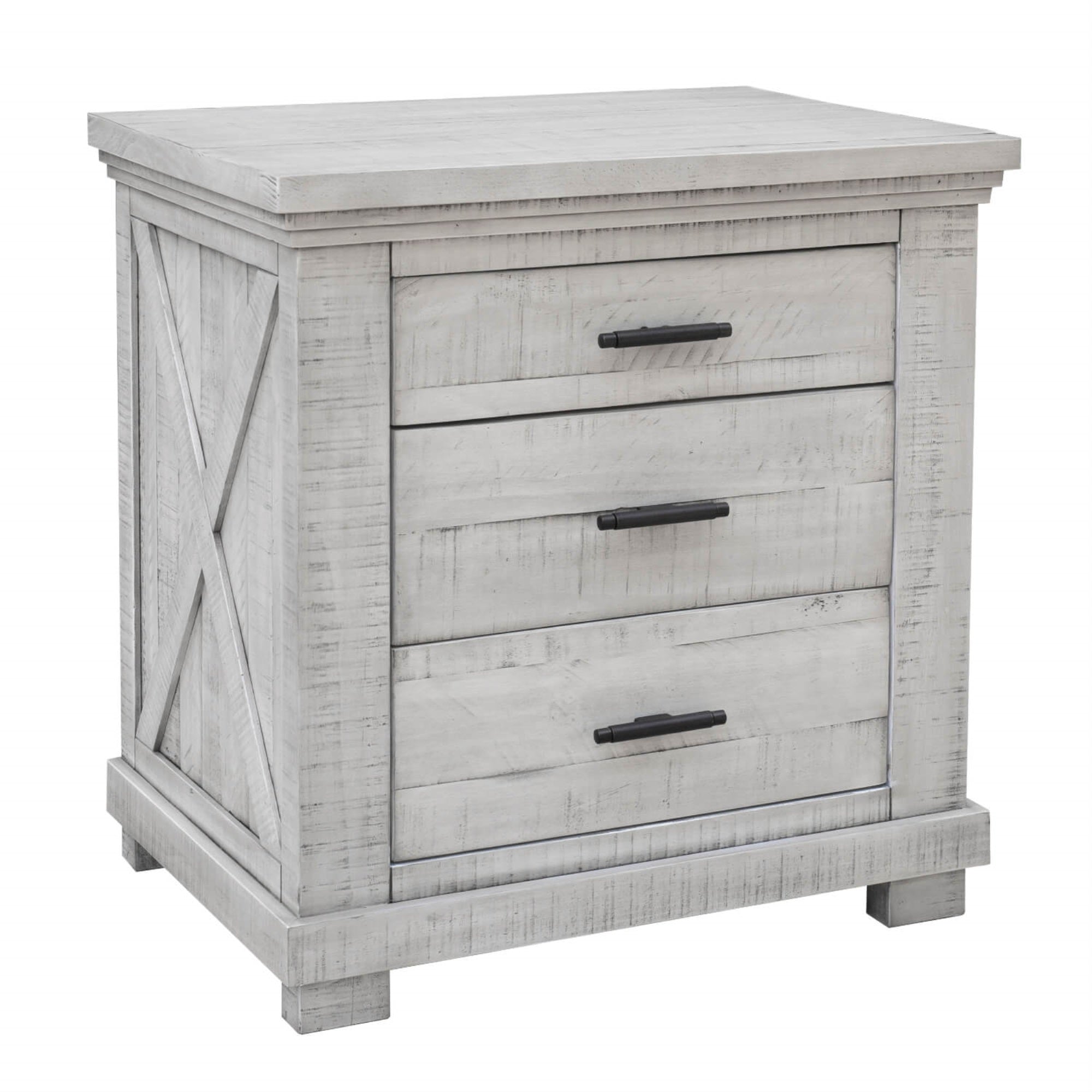 Sunset Trading Crossing Barn 3 Drawer Bedroom Nightstand