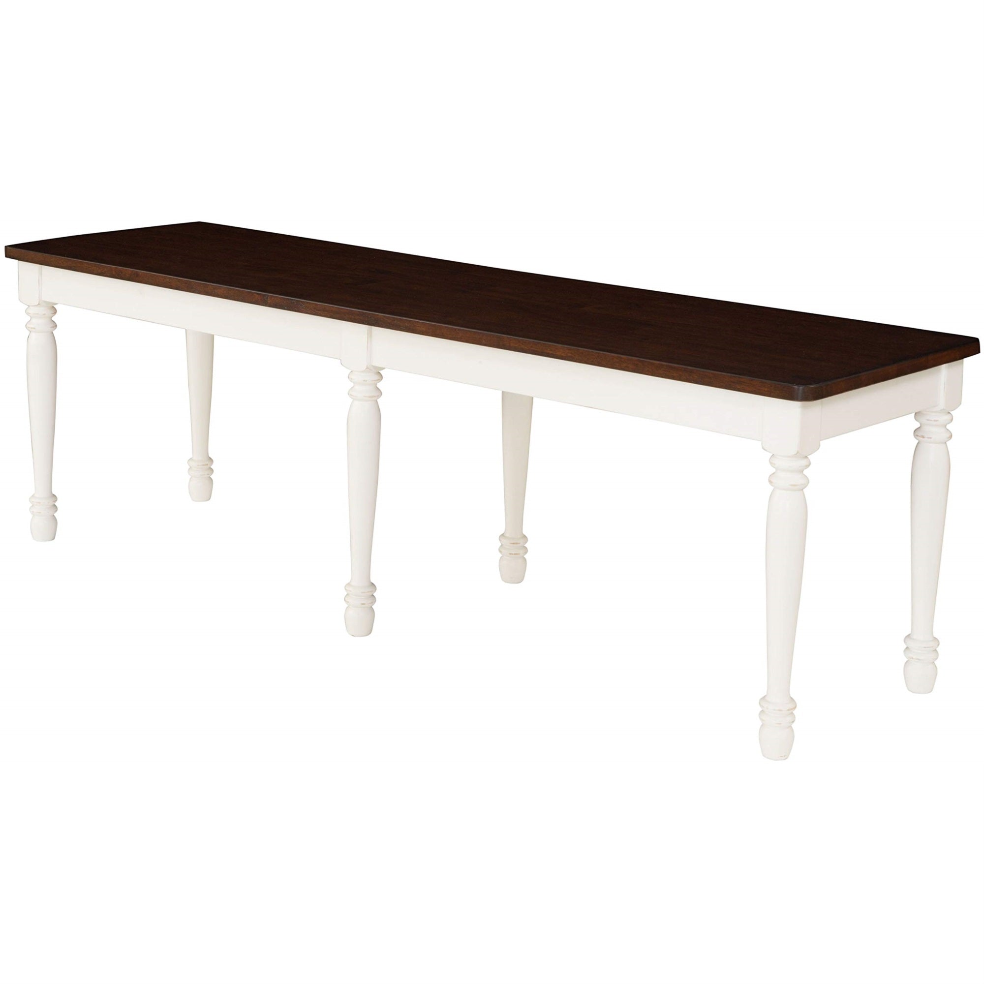 Casafoyer Furniture Shelby Wood Dining Bench For Entryway Or Mudroom, Distressed White