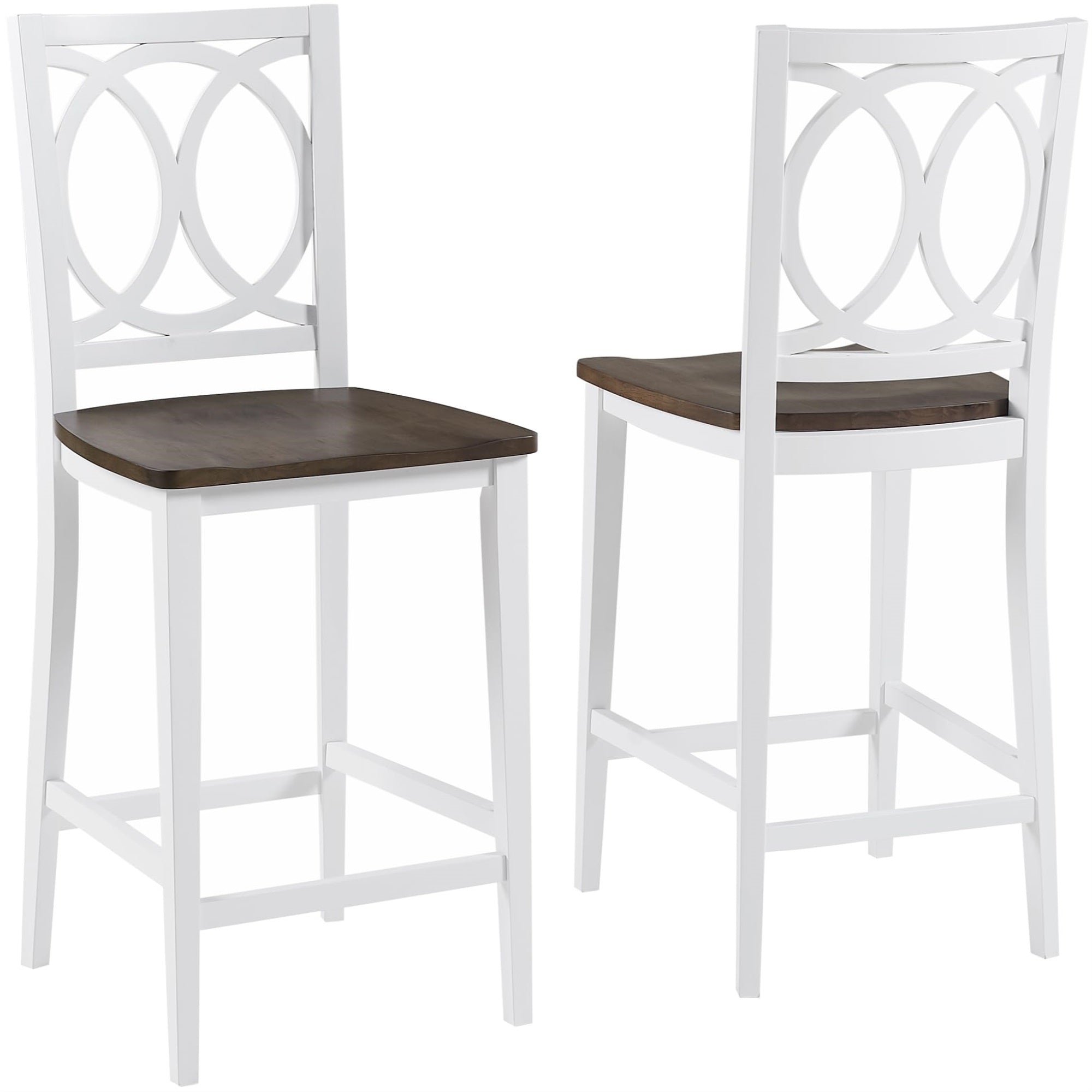Charlotte 2-Piece Counter Height Bar Stool Set White/Coffee - 2 Stools