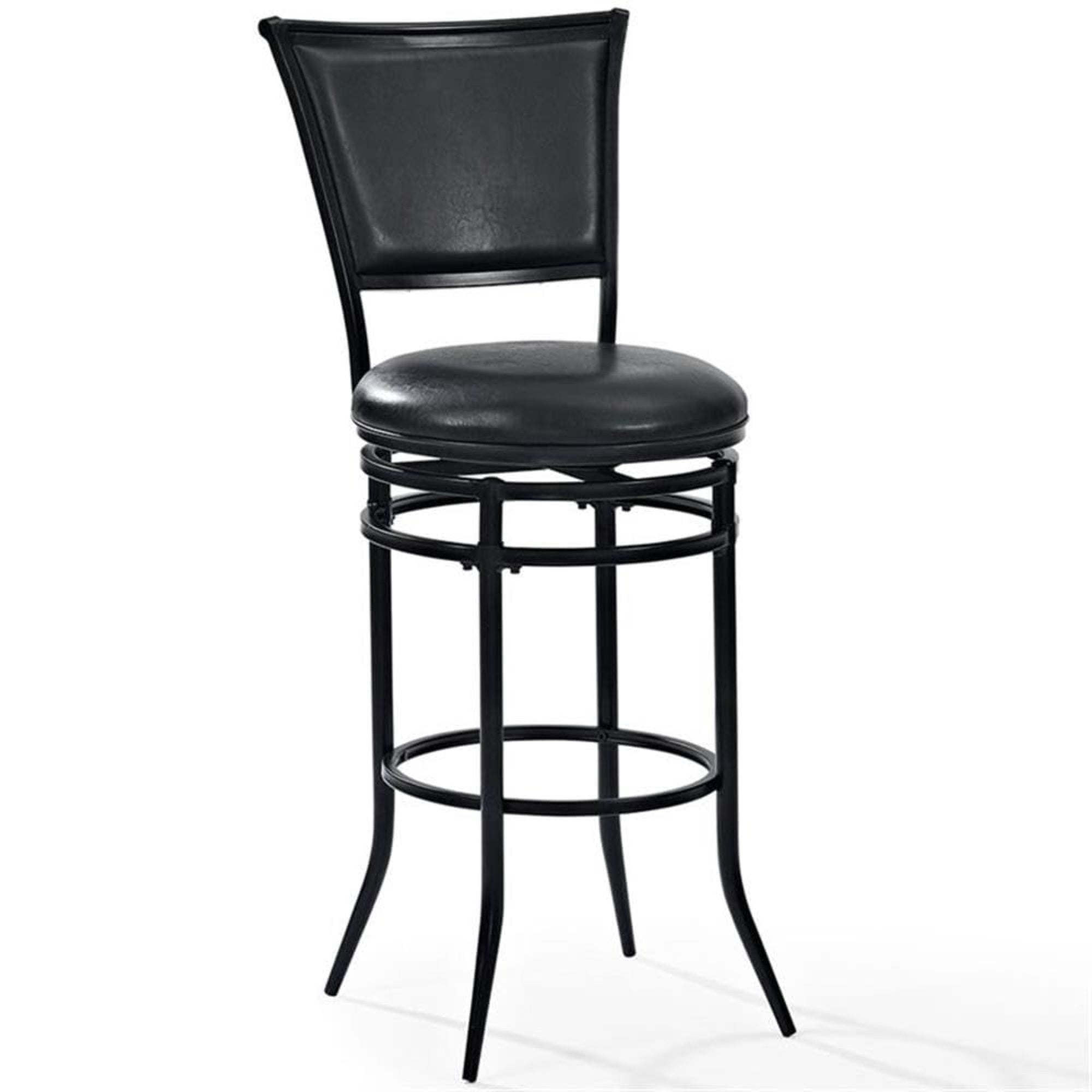 Casafoyer Furniture Rachel Bar Stool With Upholstered Seat And Back, Black With Black Cushion, 30-Inch