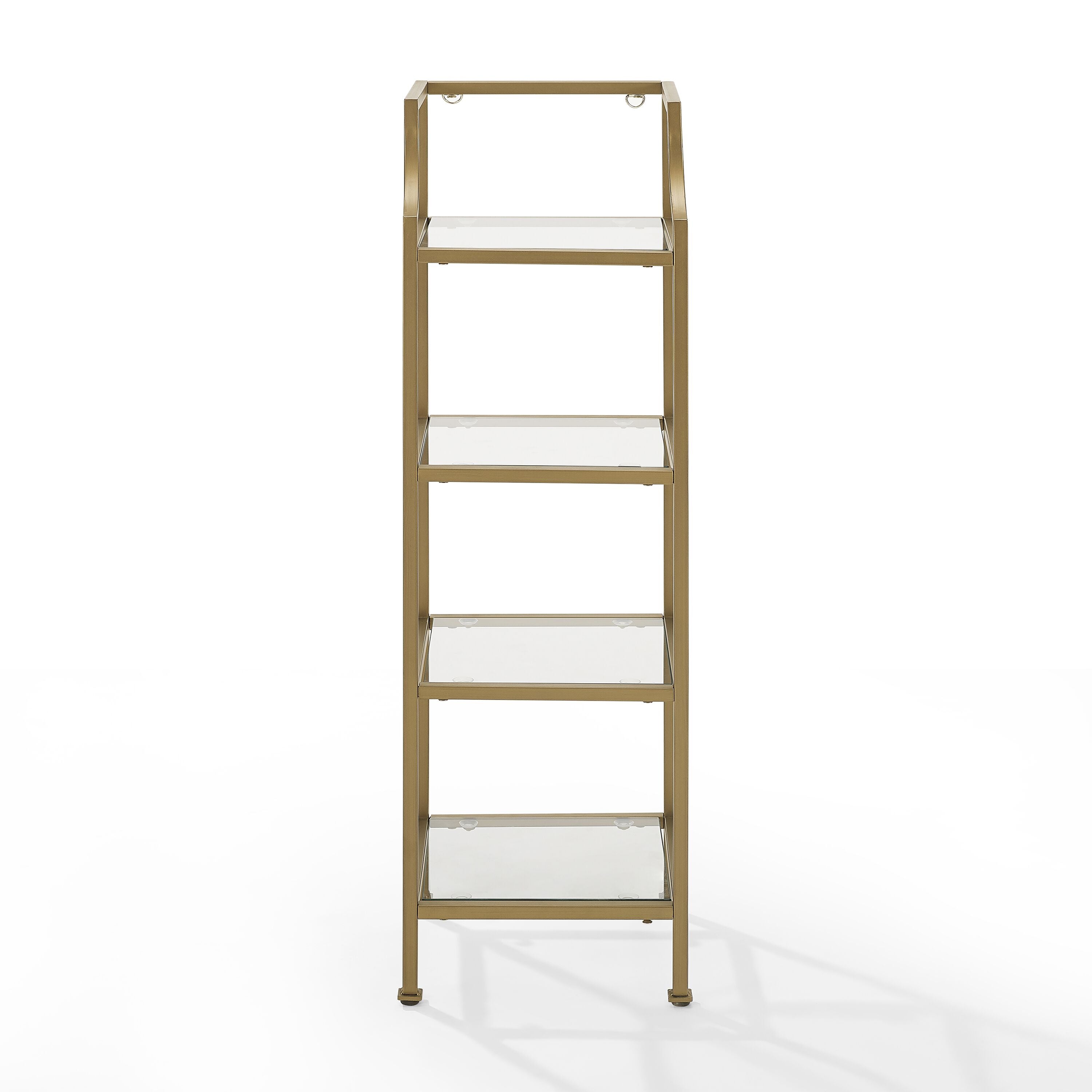 Aimee Short Etagere - Stylish And Modern Furniture For Bathrooms And Home Offices - Sturdy Steel Frame - Generous Storage Capacity - Transparent Tempered Glass Shelves - Effortless Organization'