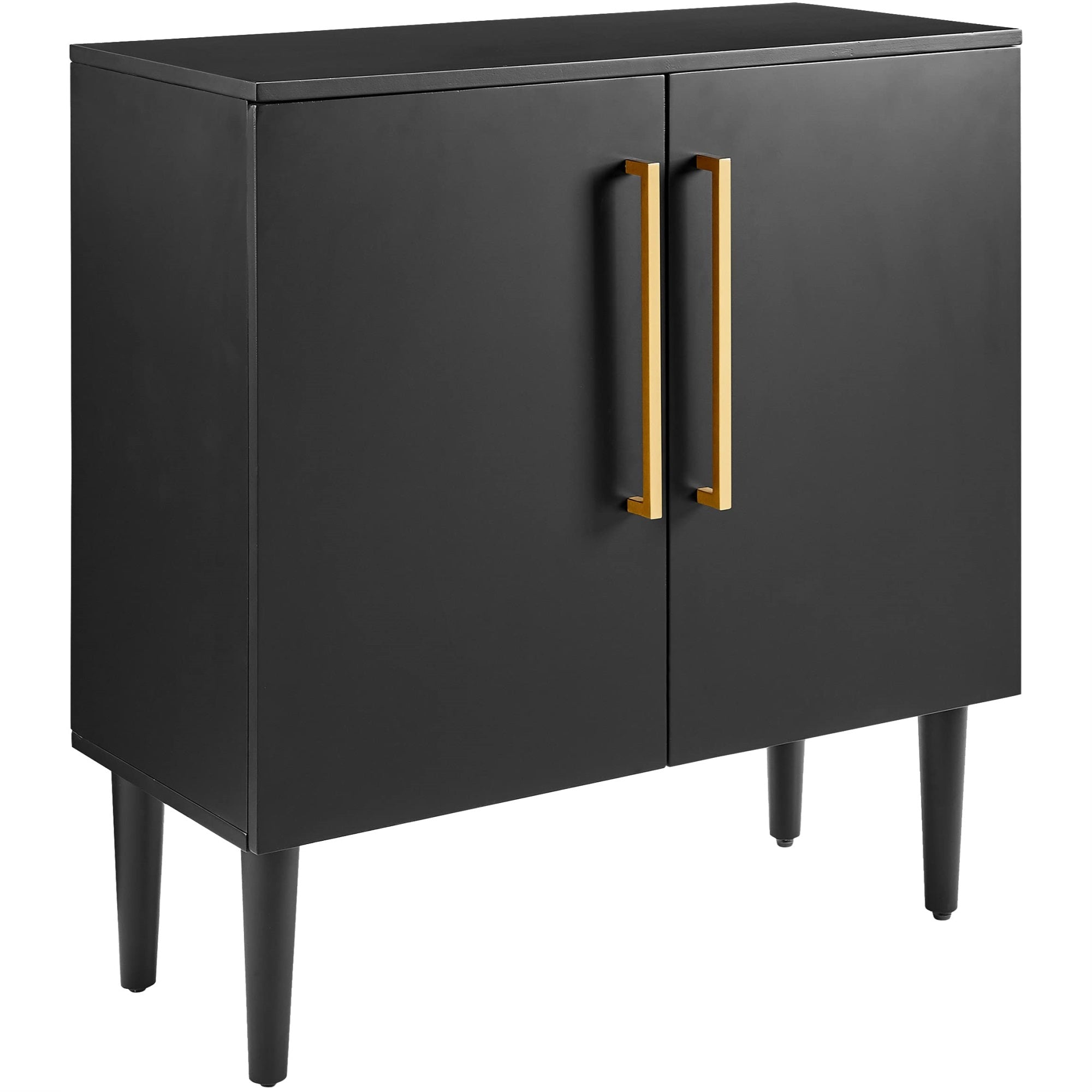 Casafoyer Furniture Everett Accent Storage Cabinet, Record Player Stand, Vinyl Records Holder, Matte Black