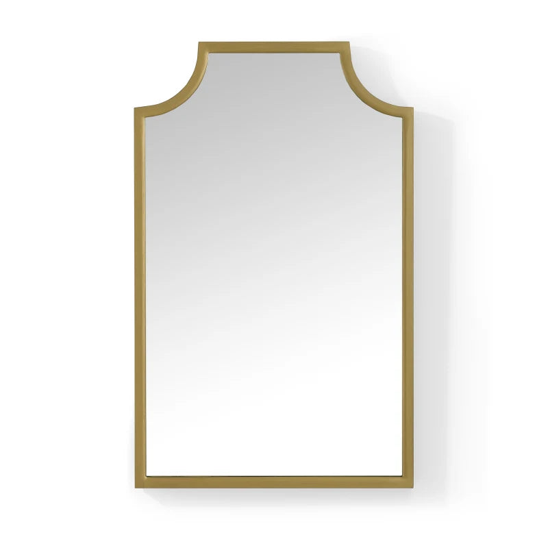 Aimee Wall Mirror - Stylish & Modern Steel Frame With Pagoda-Style Elements - Versatile Accent Piece For Home Decor - 15.84'H X 24'W X 1'D - Lightweight & Compact