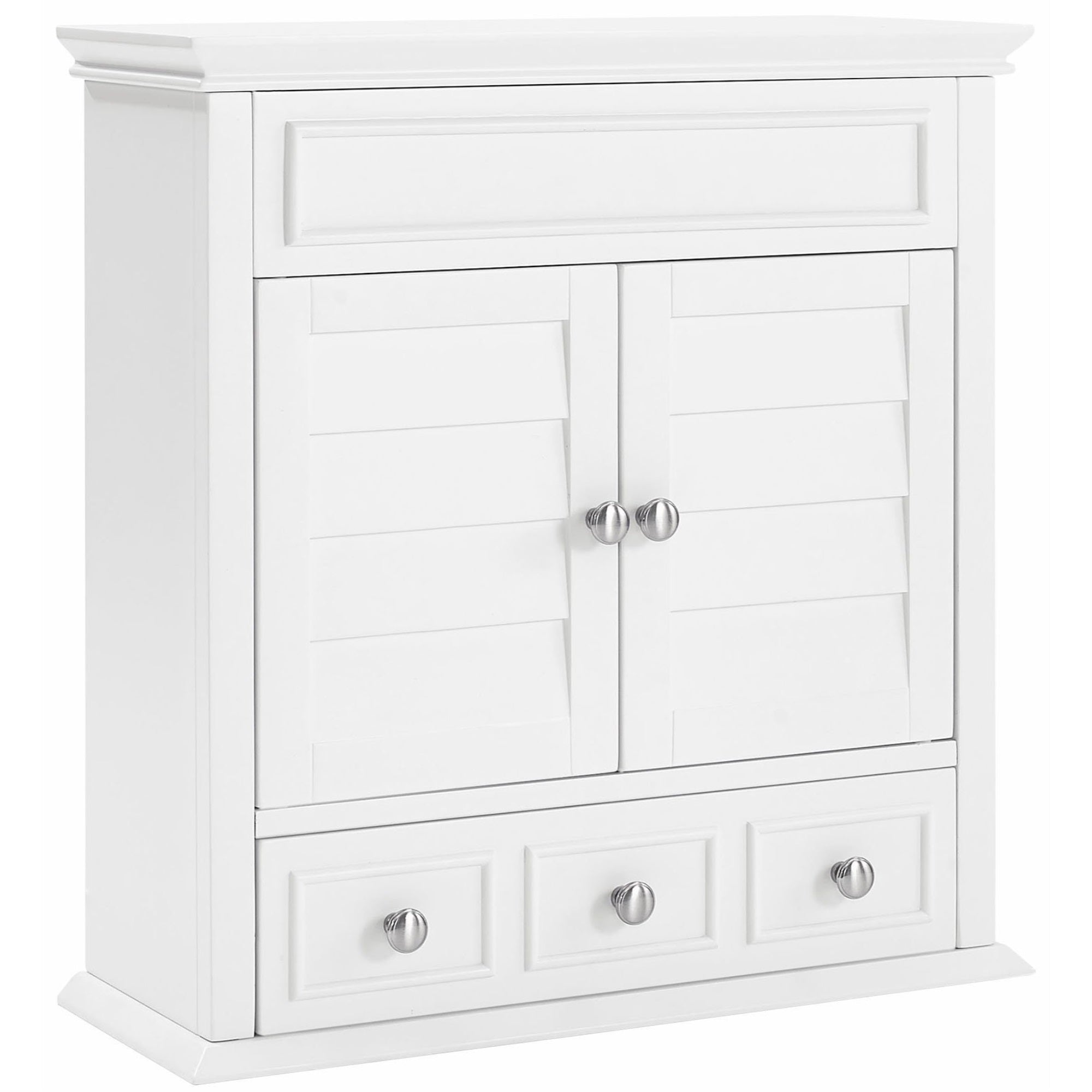Casafoyer Furniture Lydia Wall Mounted Bathroom Storage Medicine Cabinet with a Drawer and Shelves, White