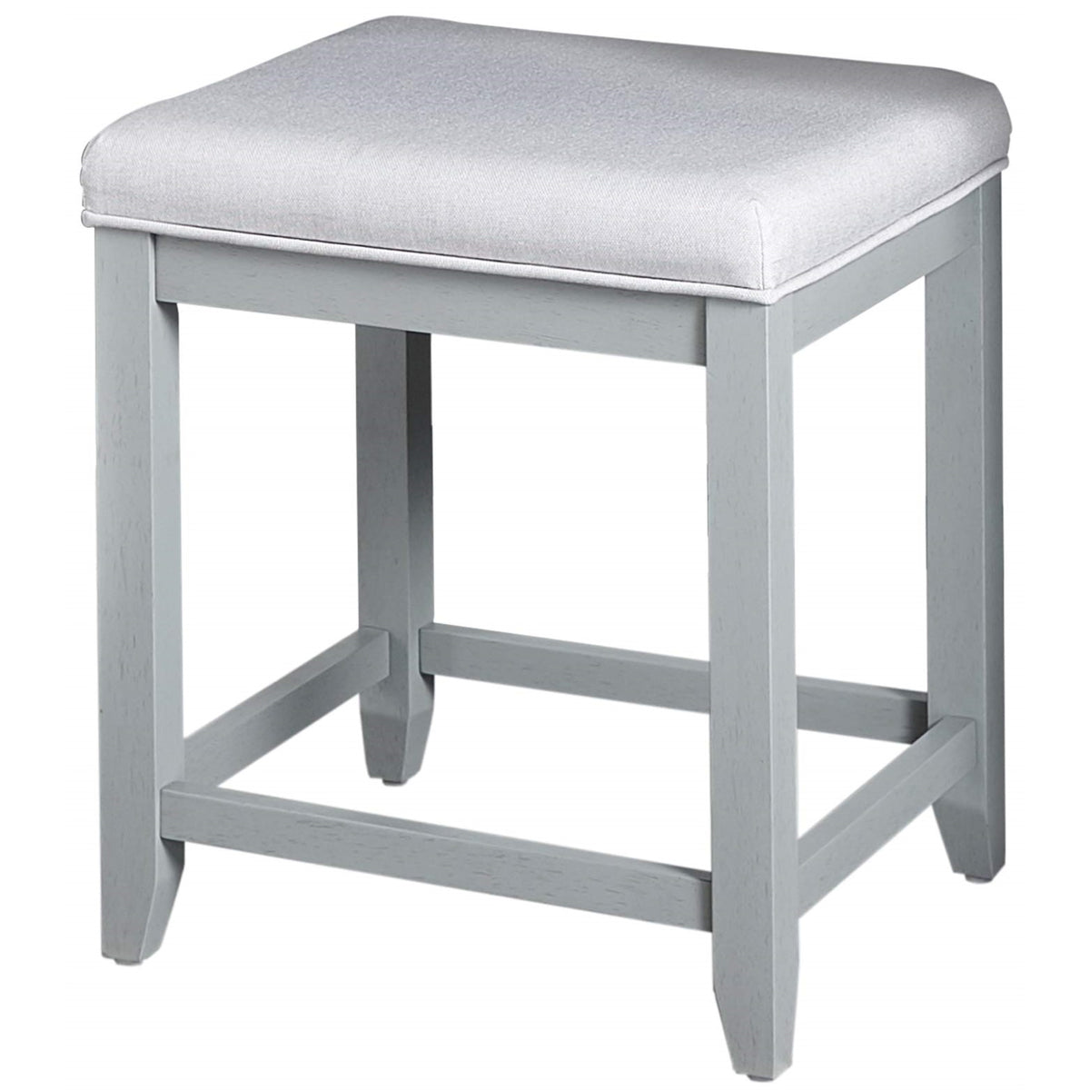 Casafoyer Furniture Vista Makeup Vanity Chair With Upholstered Seat, Vintage Gray