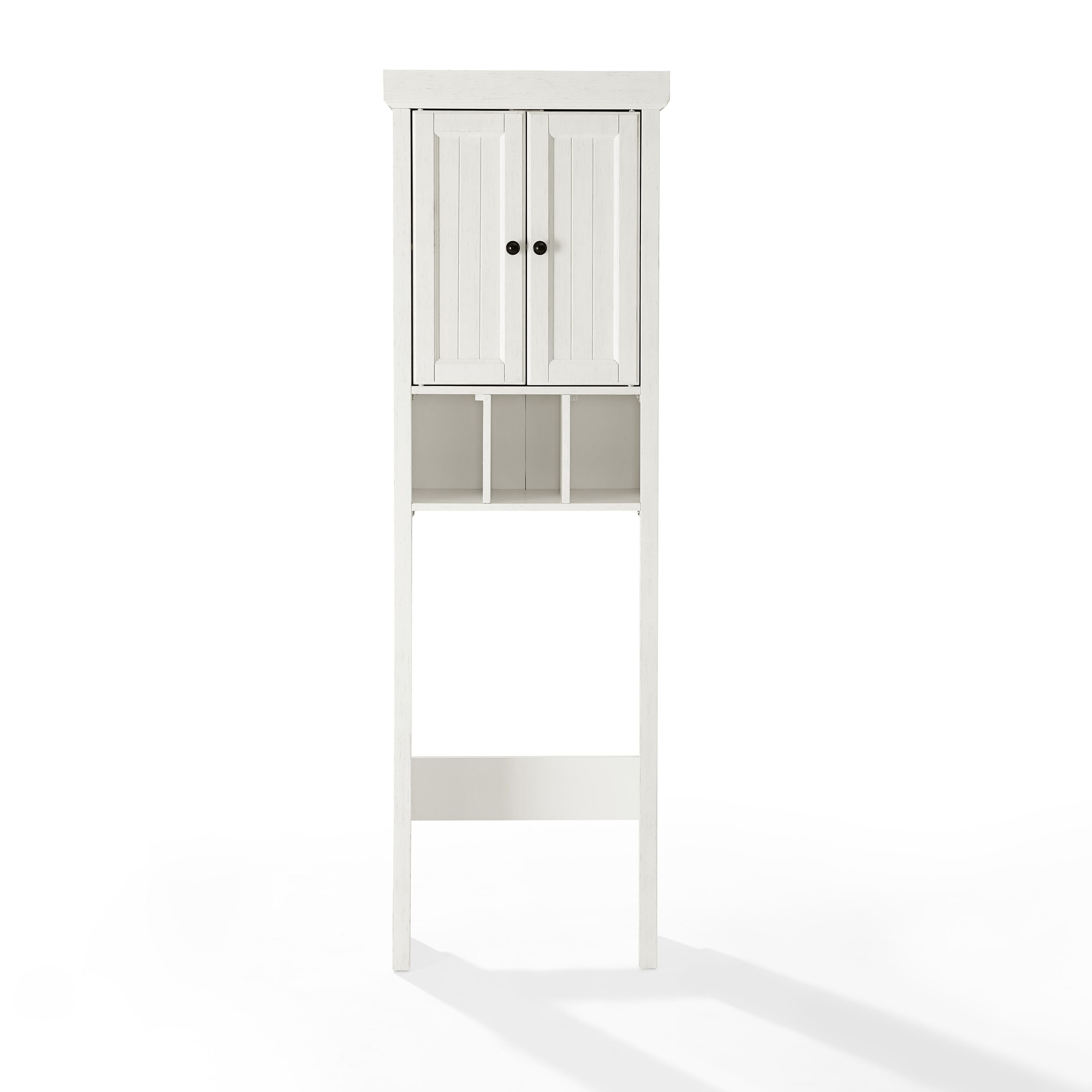 Seaside Space Saver Cabinet - Chic Coastal Design, Over-Toilet Storage Solution, Beadboard Paneling, Adjustable Shelf, Durable Metal Hardware