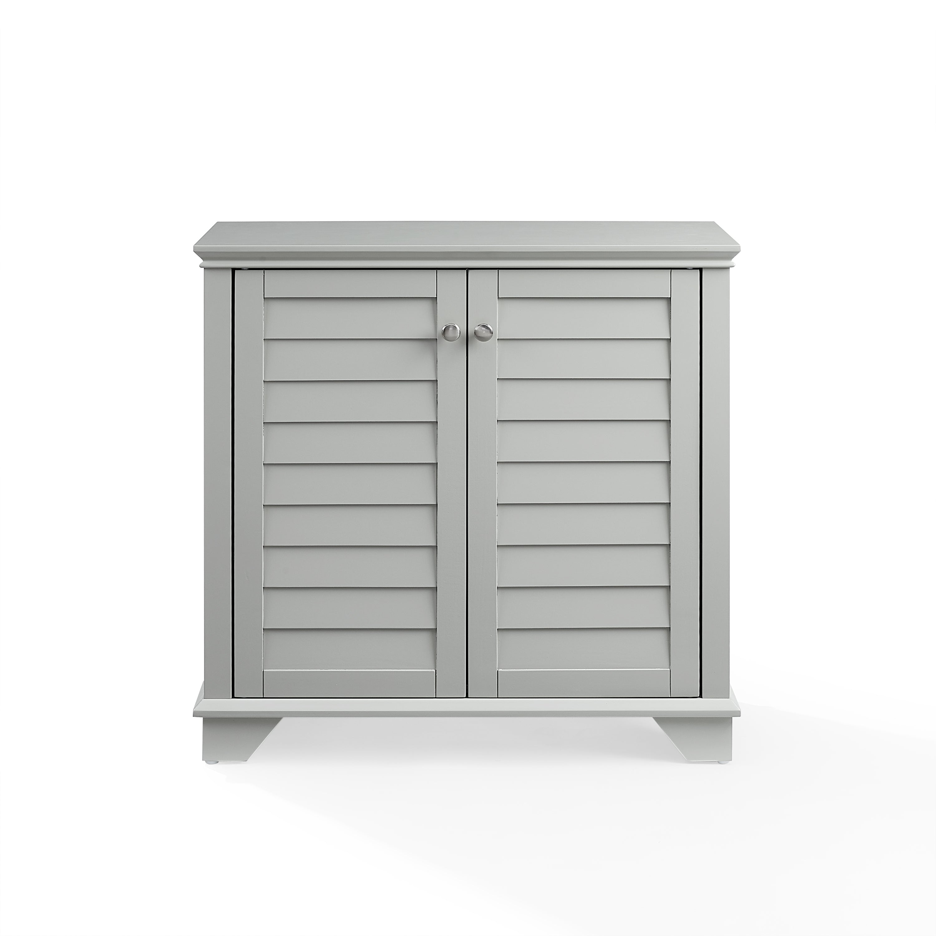 Cf7030-Gy Lydia Storage Cabinet In Gray - Coastal Charm With Ample Storage, Faux-Louvered Doors, Magnetic Closures, Adjustable Shelves - Ideal For Entryway, Kitchen, Bathroom'