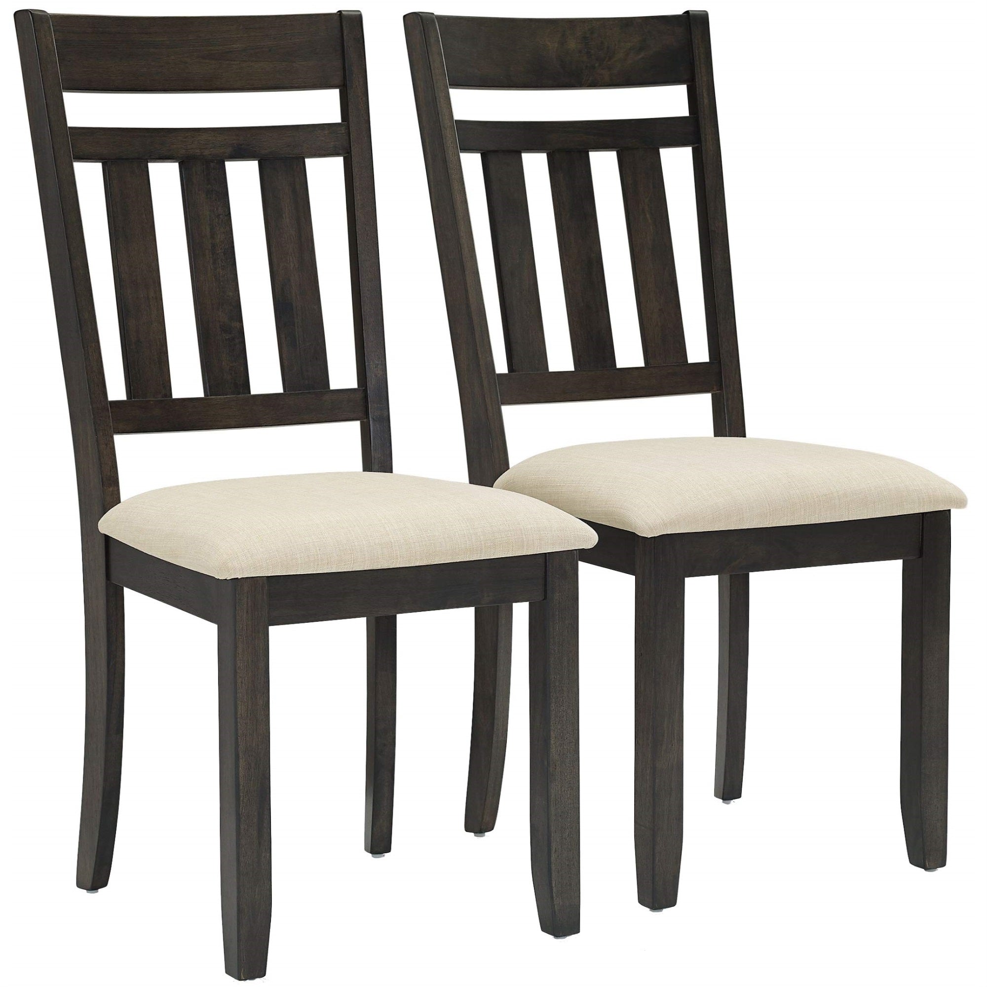 Casafoyer Furniture Hayden Modern Farmhouse Slat Back Wood Dining Chairs Set Of 2, Slate/Crme