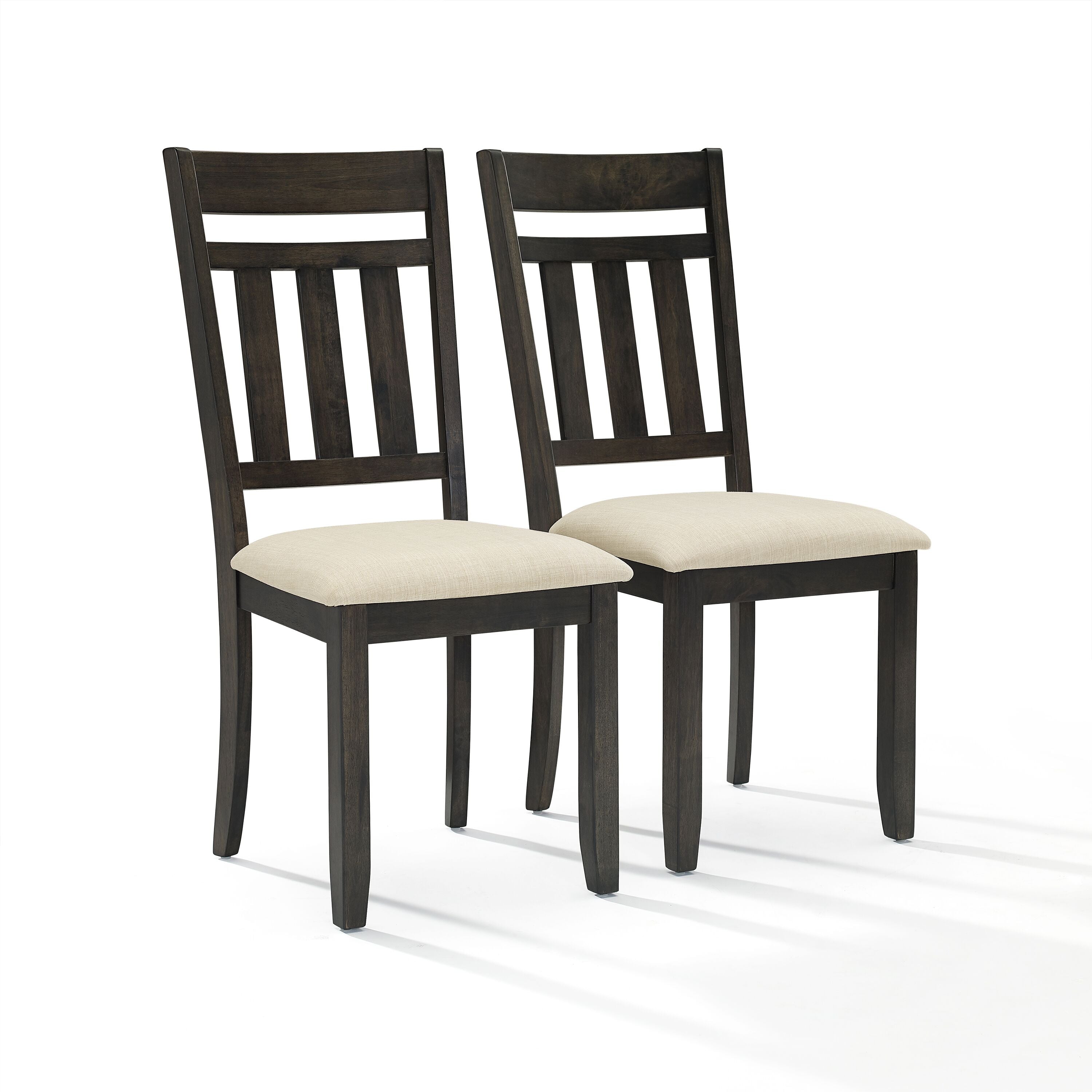 Hayden Dining Chairs - Contemporary Farmhouse Style, Slat Back, Upholstered Seat - Set Of 2