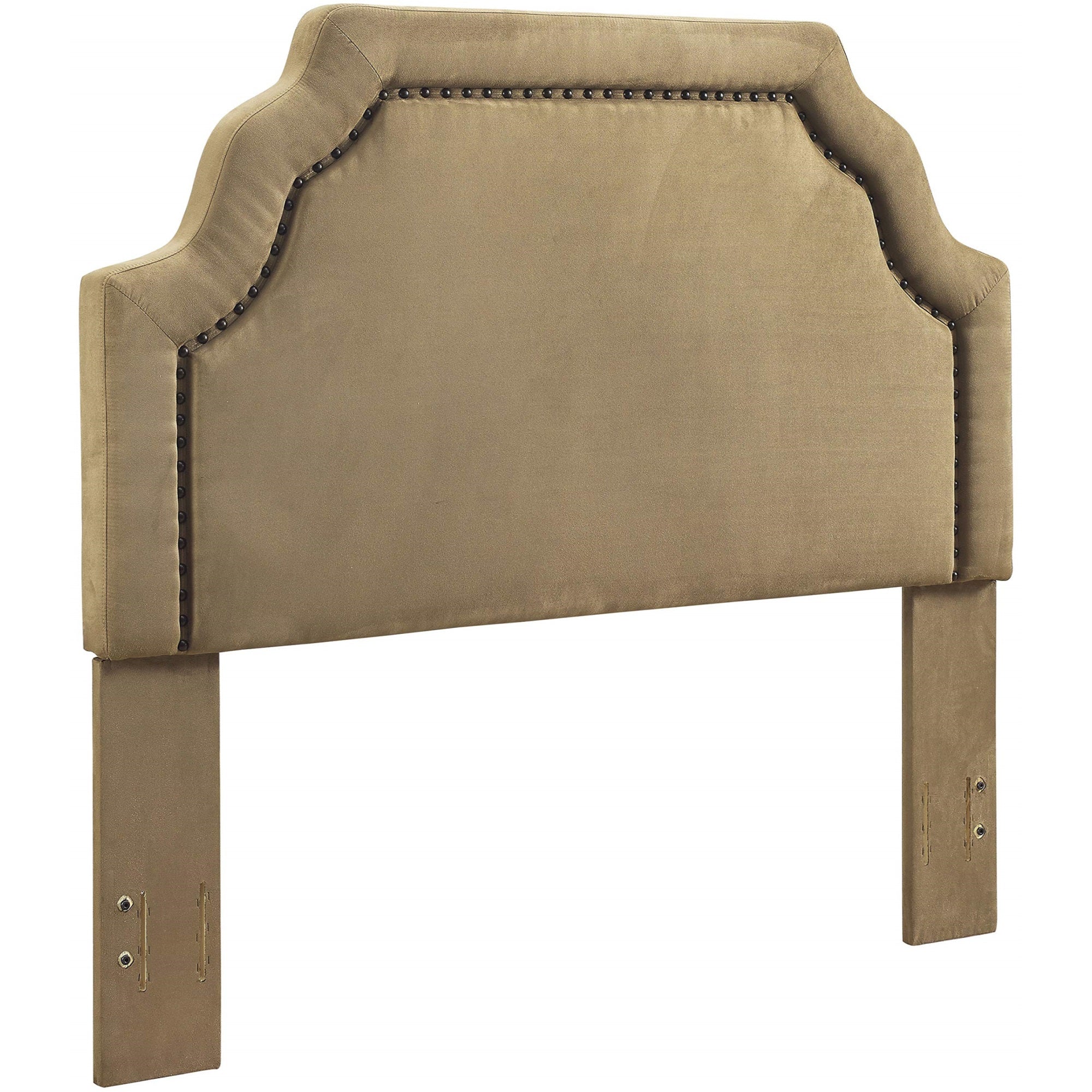 Casafoyer Furniture Loren Upholstered Bed Headboard, Camel Microfiber, King/California King