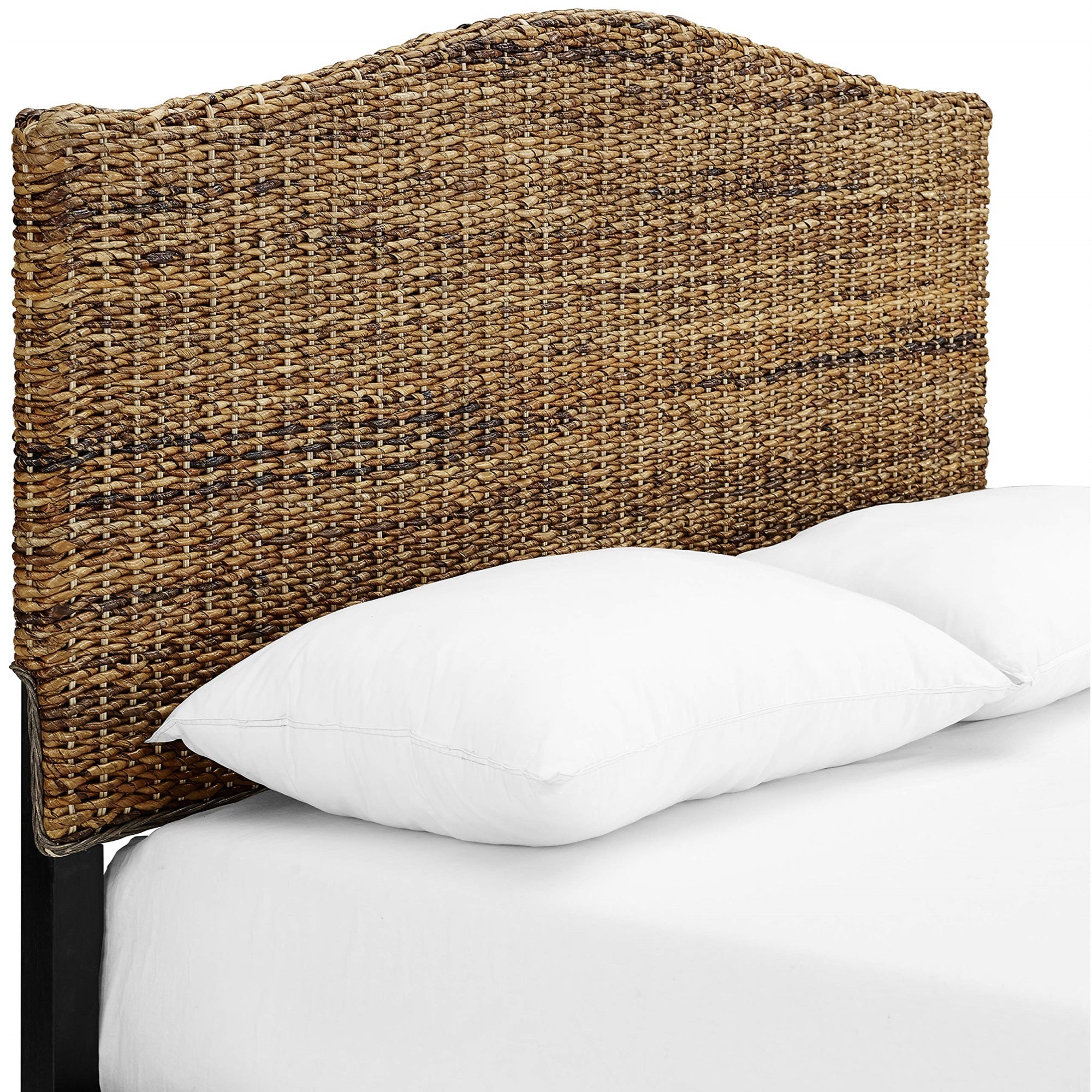 Casafoyer Furniture Serena Handwoven Natural Fiber Rattan Bed Headboard, Banana Leaf, Queen