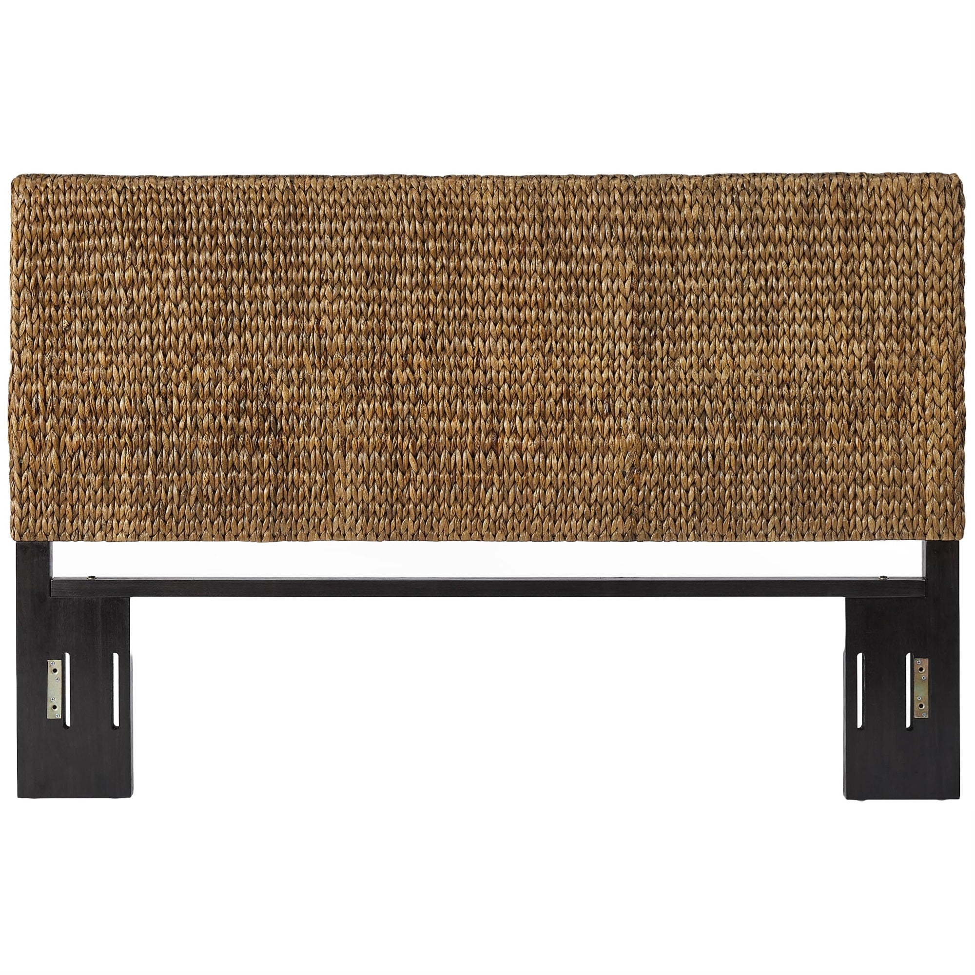 Casafoyer Furniture Edgewater Boho Natural Fiber Handwoven Rattan Headboard For Queen Size Bed, Seagrass, Queen