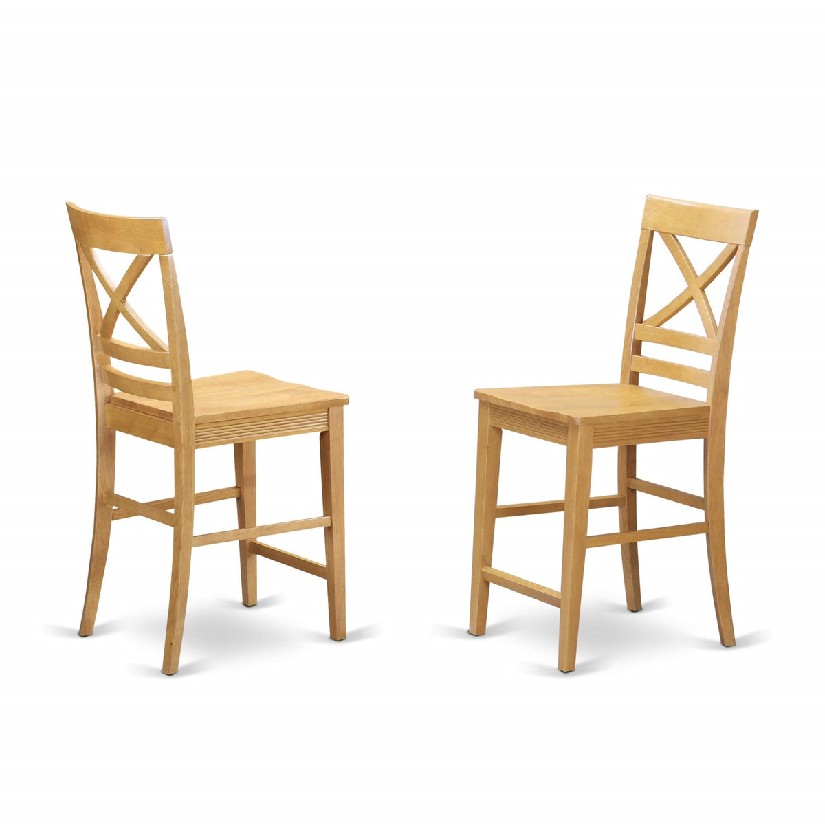 Ergode Cfqu5-Oak-W, 5 Piece Kitchen Table Set, Square Table & 4 Chairs, Mid-Century Design, Oak Finish, Easy Assembly, Premium Quality