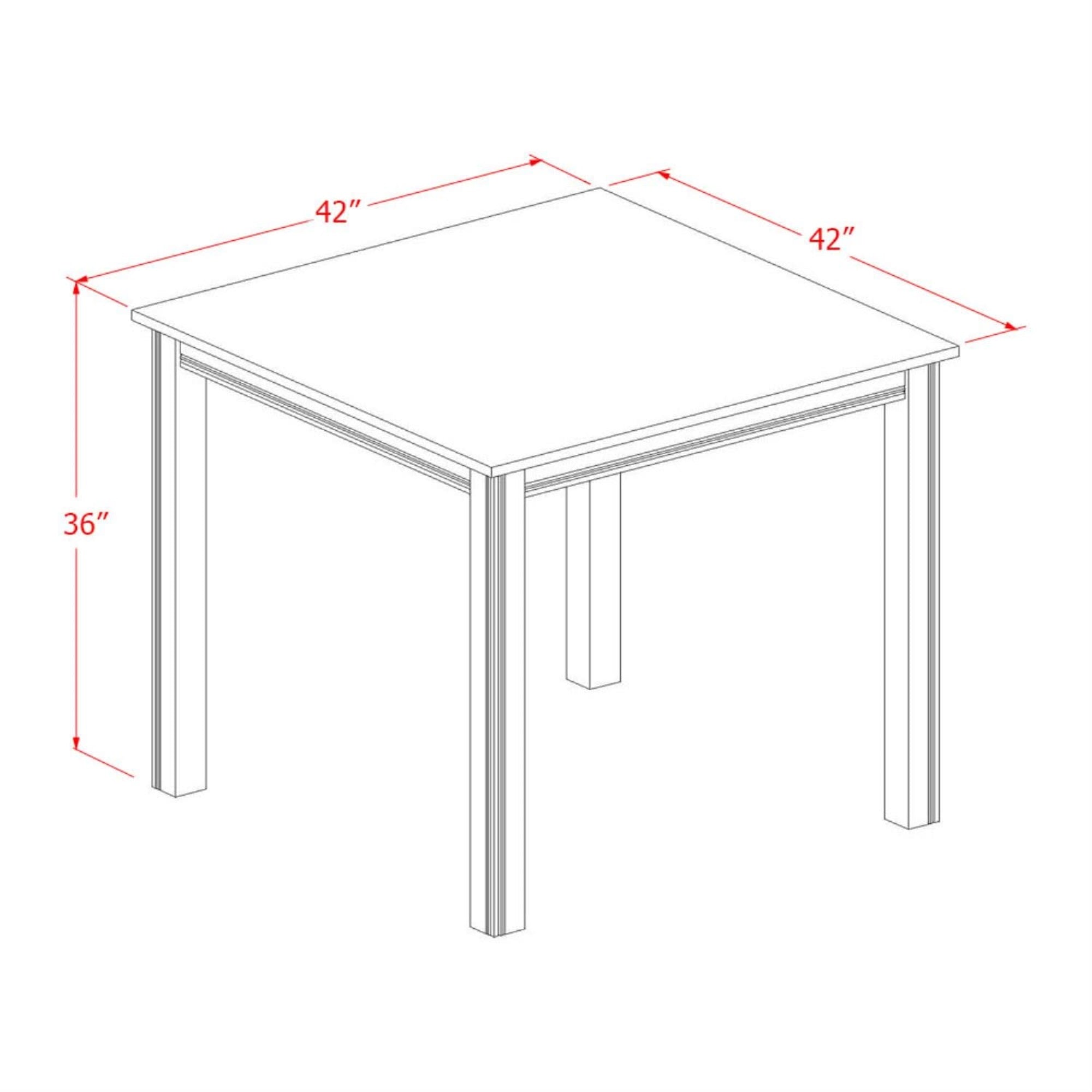 East West Furniture Cft-Oak-T Caf Bar Height Counter Table - A Square Dinner Table Top With Sturdy Legs, 42X42 Inch, Oak