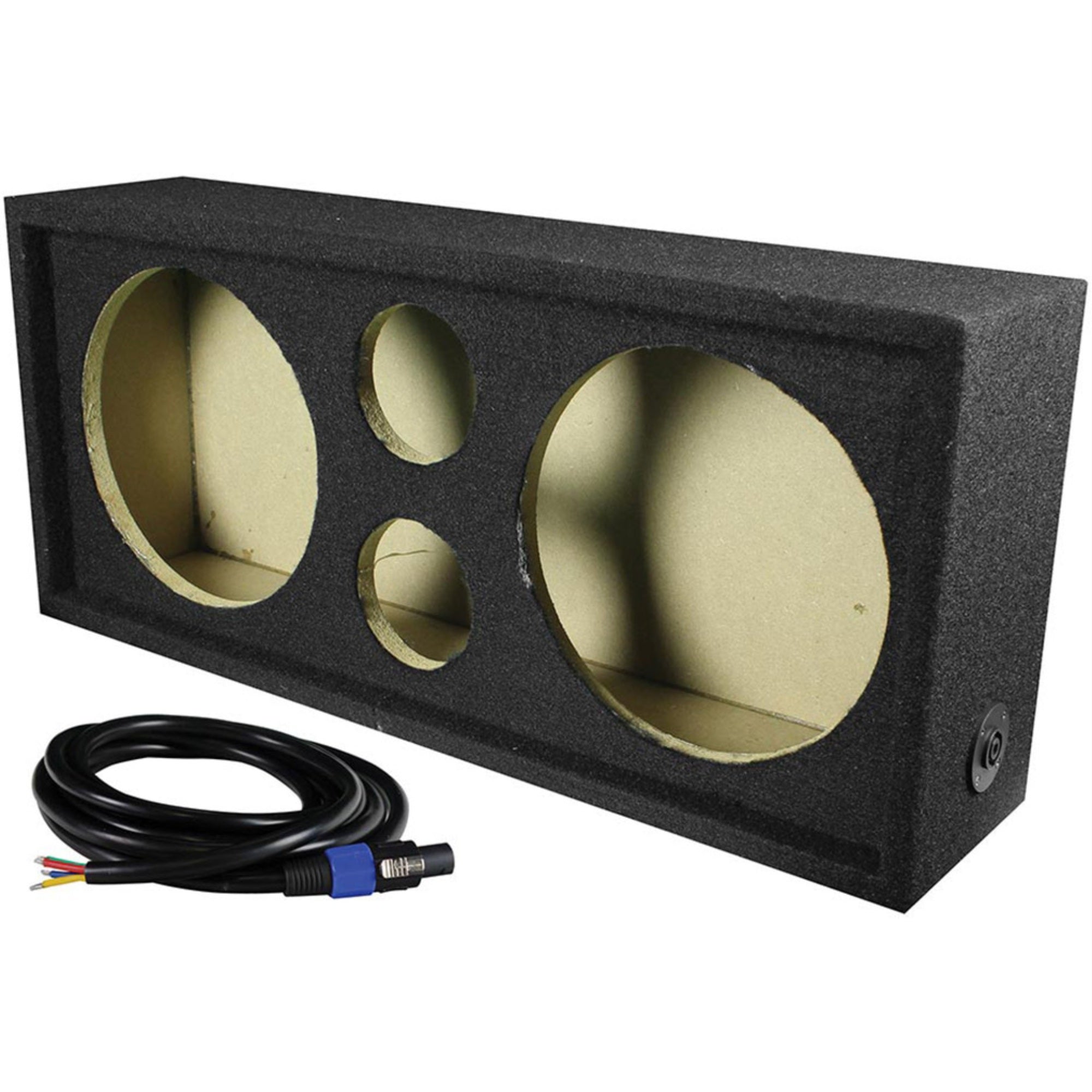 Qpower Full Range Empty Box Holds 2 - 10' & 2 - Super Tweeter W/ Speakon Connection With Cable