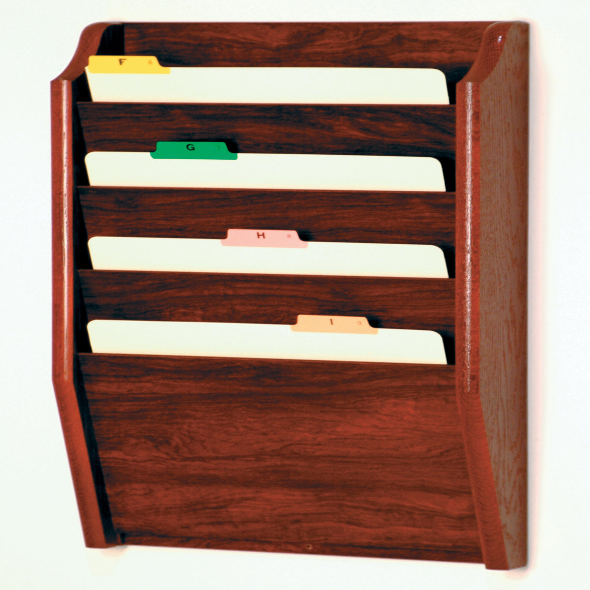 Wooden Mallet 4 Pocket Legal Size File Holder, Mahogany