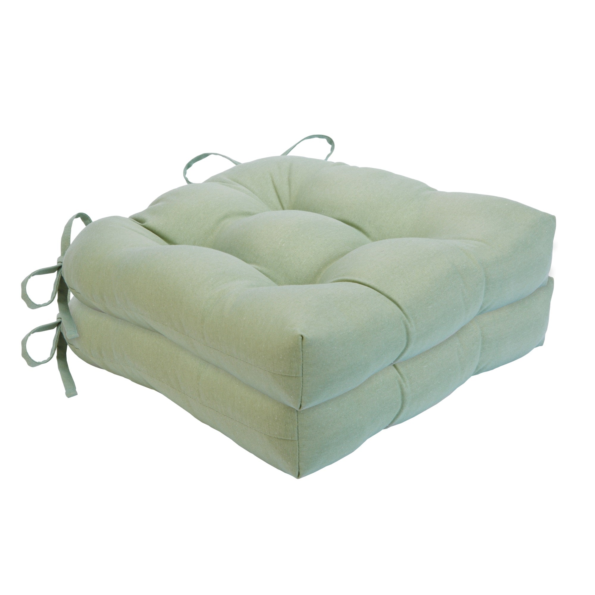 Chase Tufted Chair Seat Cushions - Apple Green - Set of Two