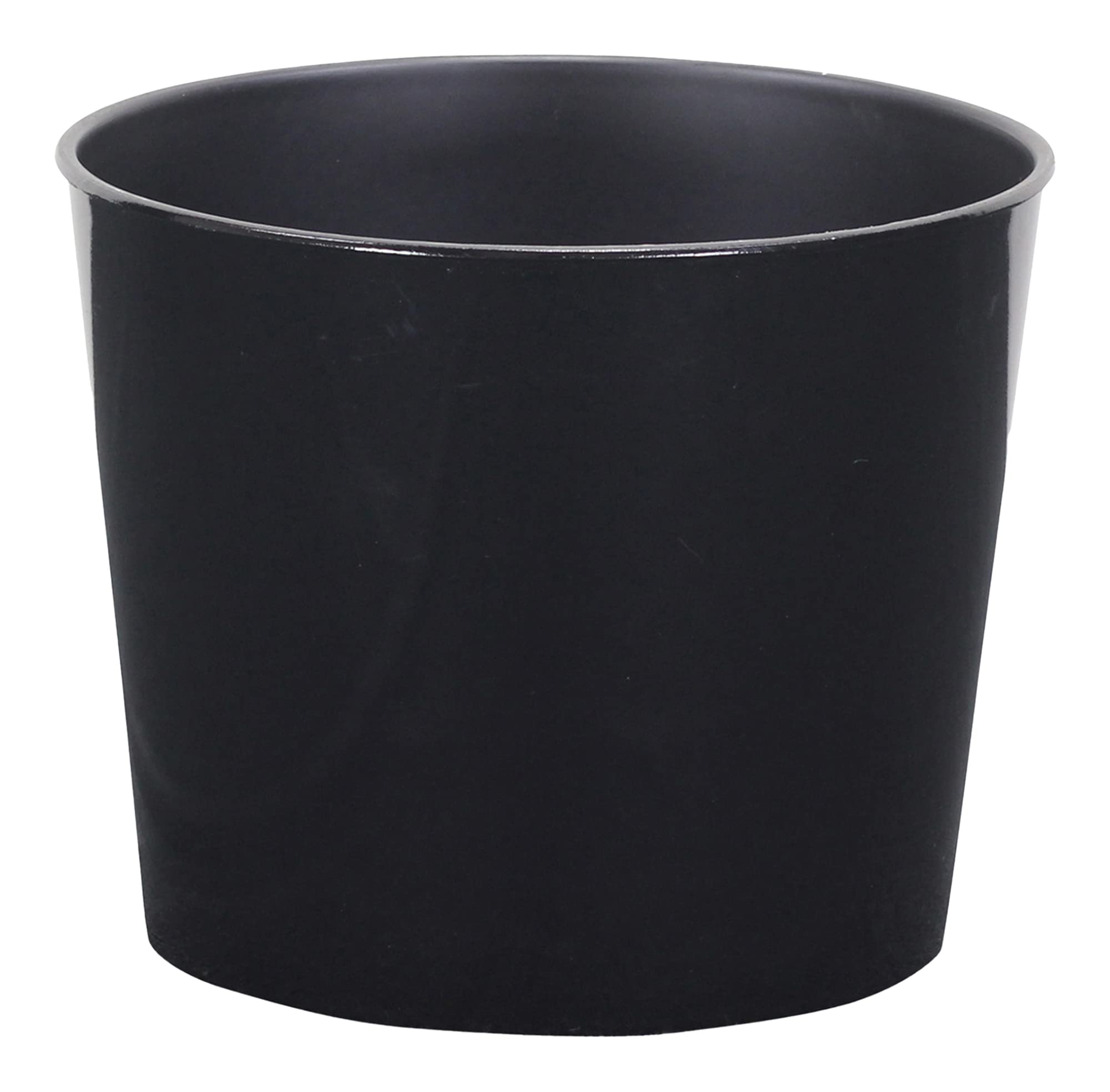 7 Inch Round Tapered Plastic Pot - Black