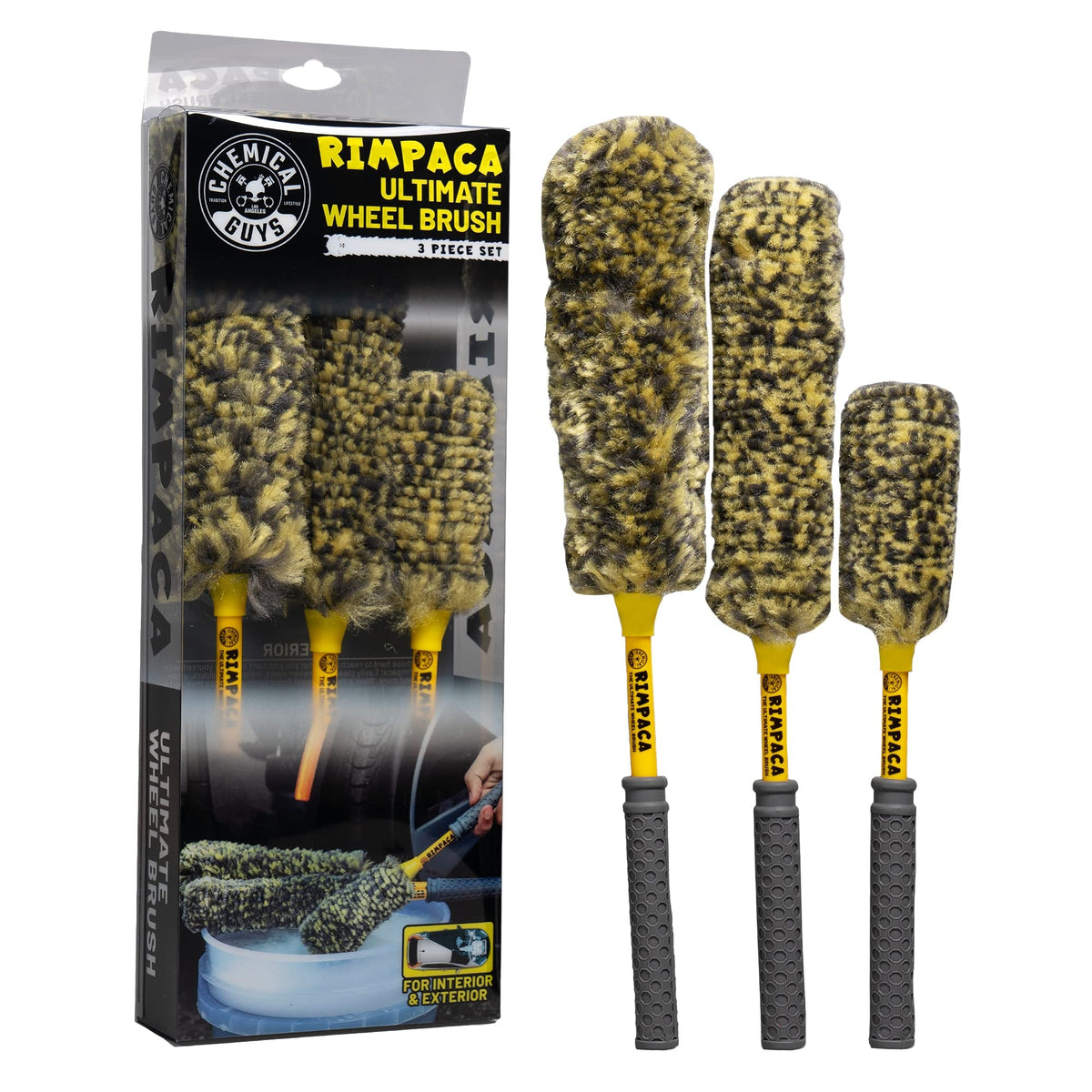 Chemical Guys Acc617 Rimpaca Ultimate Wheel Brush 3 Piece Set (Rimpaca Wheel Cleaners) Safe For Cars, Trucks, Suvs, Rvs, Motorcycles & More