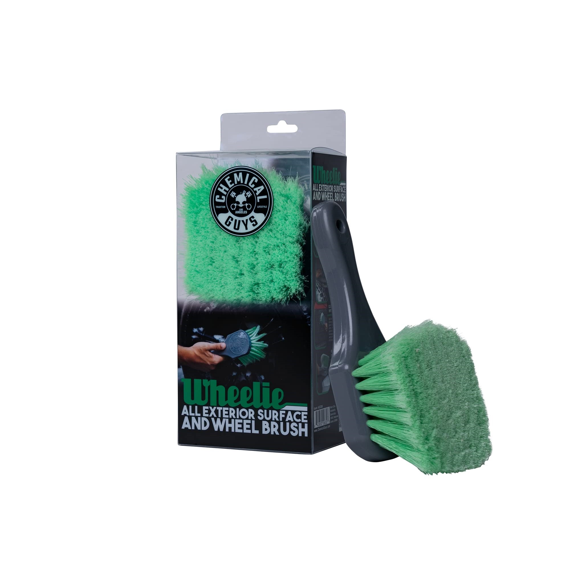 Chemical Guys Accg08 Wheelie All Exterior Surface And Wheel Brush (Safe For Cars, Trucks, Suvs, Rvs, Motorcycles, & More) Green