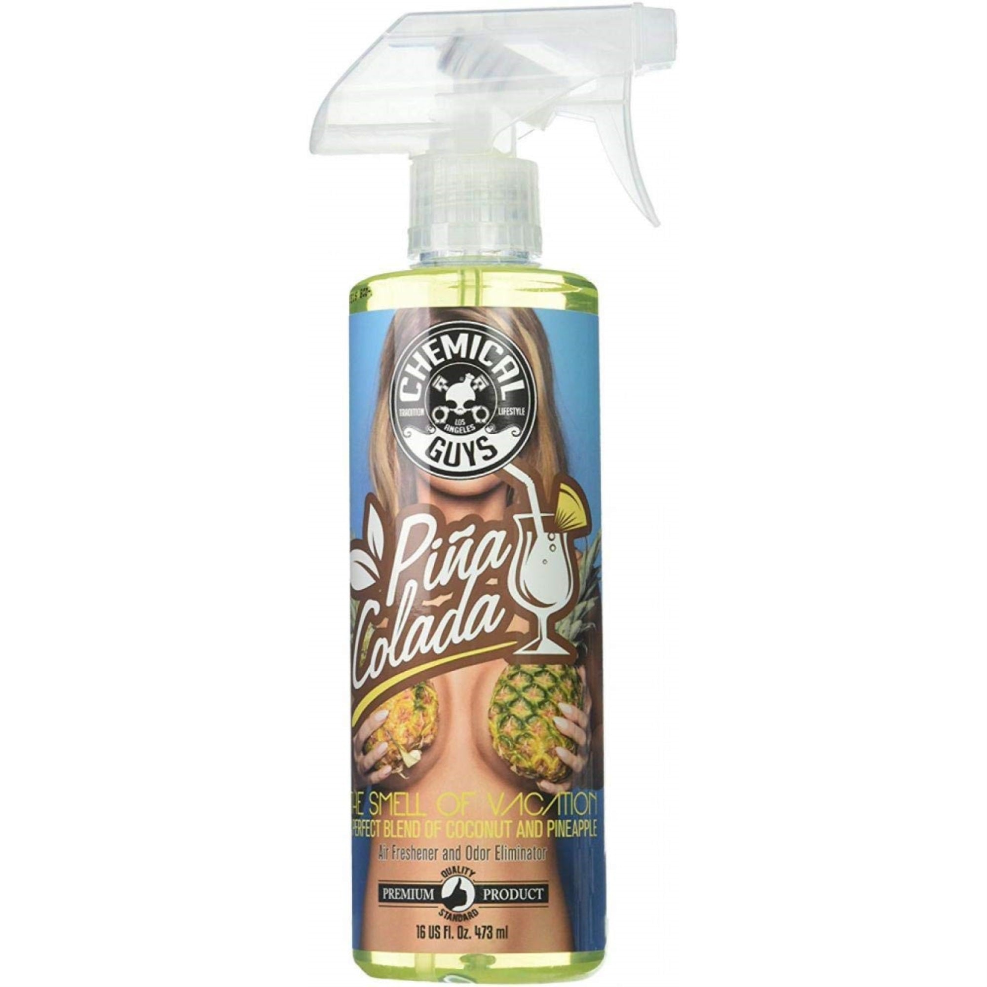 Chemical Guys Air22916 Pina Colada Air Freshener And Odor Eliminator, (Great For Cars, Trucks, Suvs, Rvs, Home, Office, Dorm Room & More) 16 Fl Oz