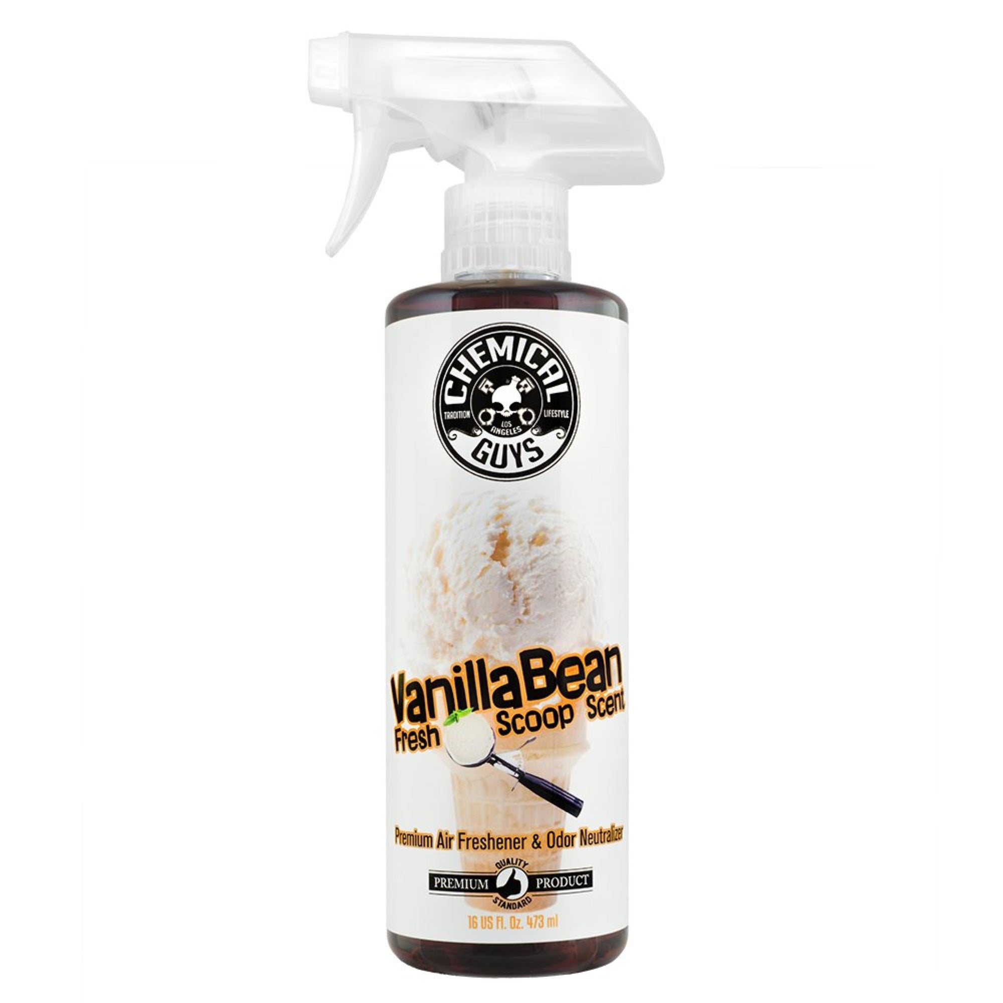 Chemical Guys Air23116 Vanilla Bean Fresh Scoop Scent Air Freshener & Odor Eliminator, (Great For Cars, Trucks, Suvs, Rvs, Home, Office, Dorm Room & More)16 Fl Oz