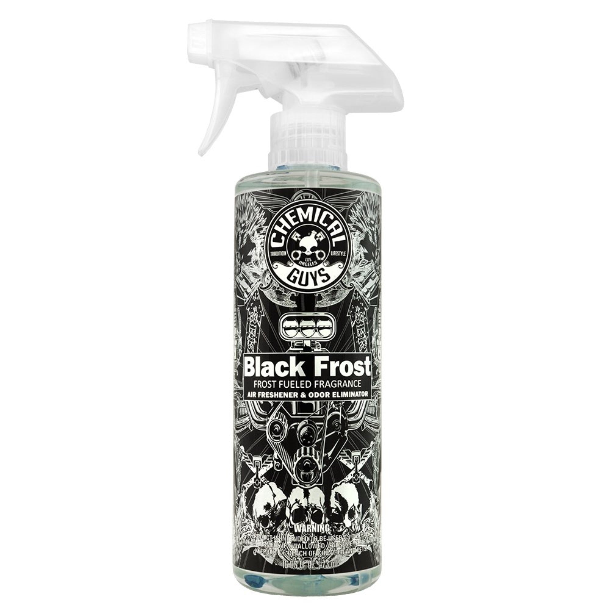Chemical Guys Air_224_16 Black Frost Air Freshener And Odor Eliminator, (Great For Cars, Trucks, Suvs, Rvs, Home, Office, Dorm Room & More) 16 Fl Oz